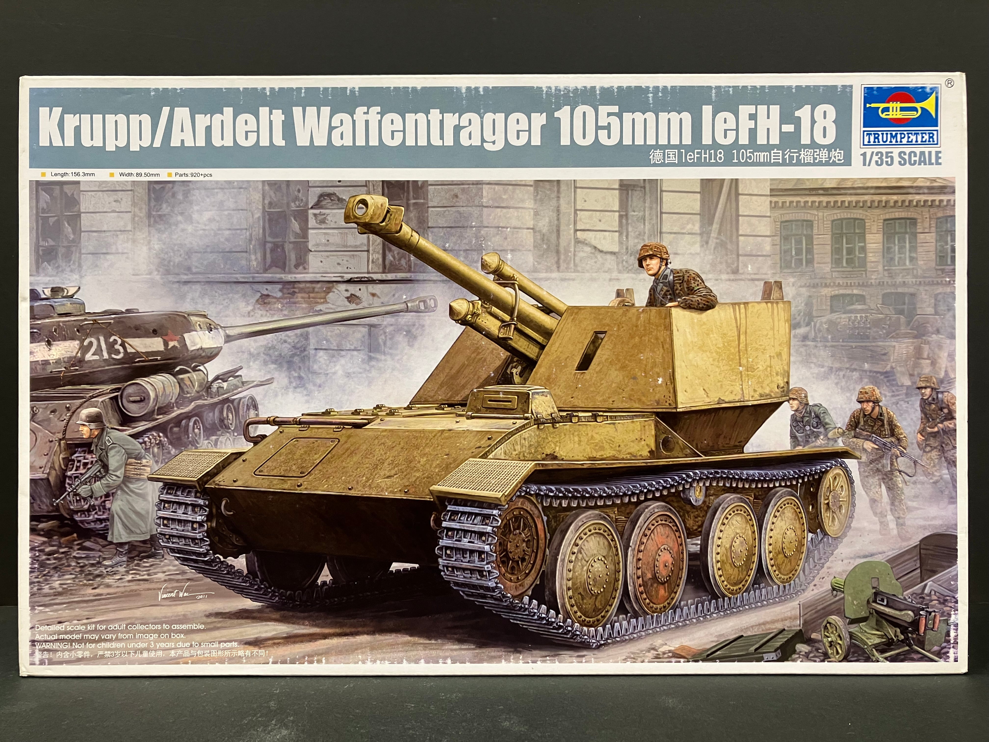 Armor Series No. 01586 1/35 Scale Krupp/Ardelt Waffentrager 105mm leFH-18
