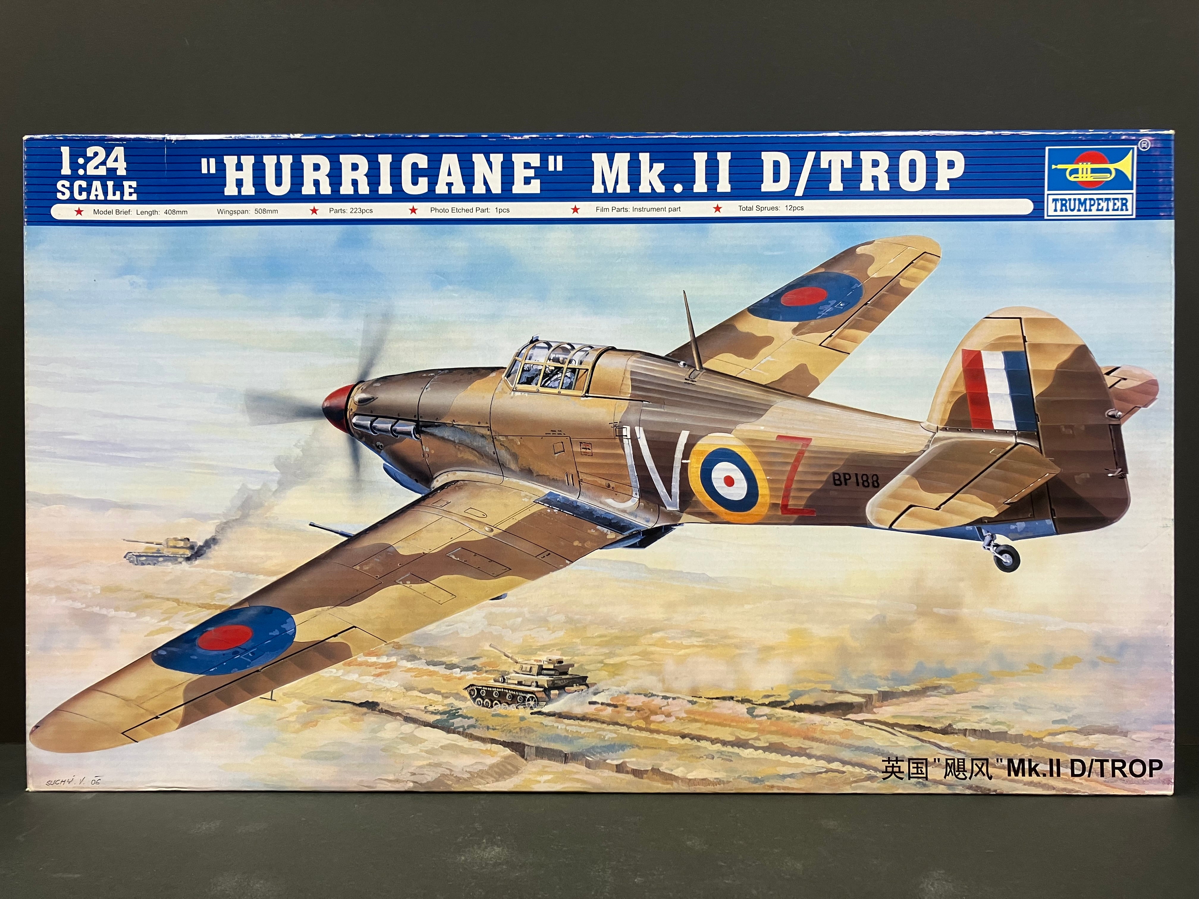 Plane Series No. 02417 1/24 Scale Hawker Hurricane Mk. II D/Trop