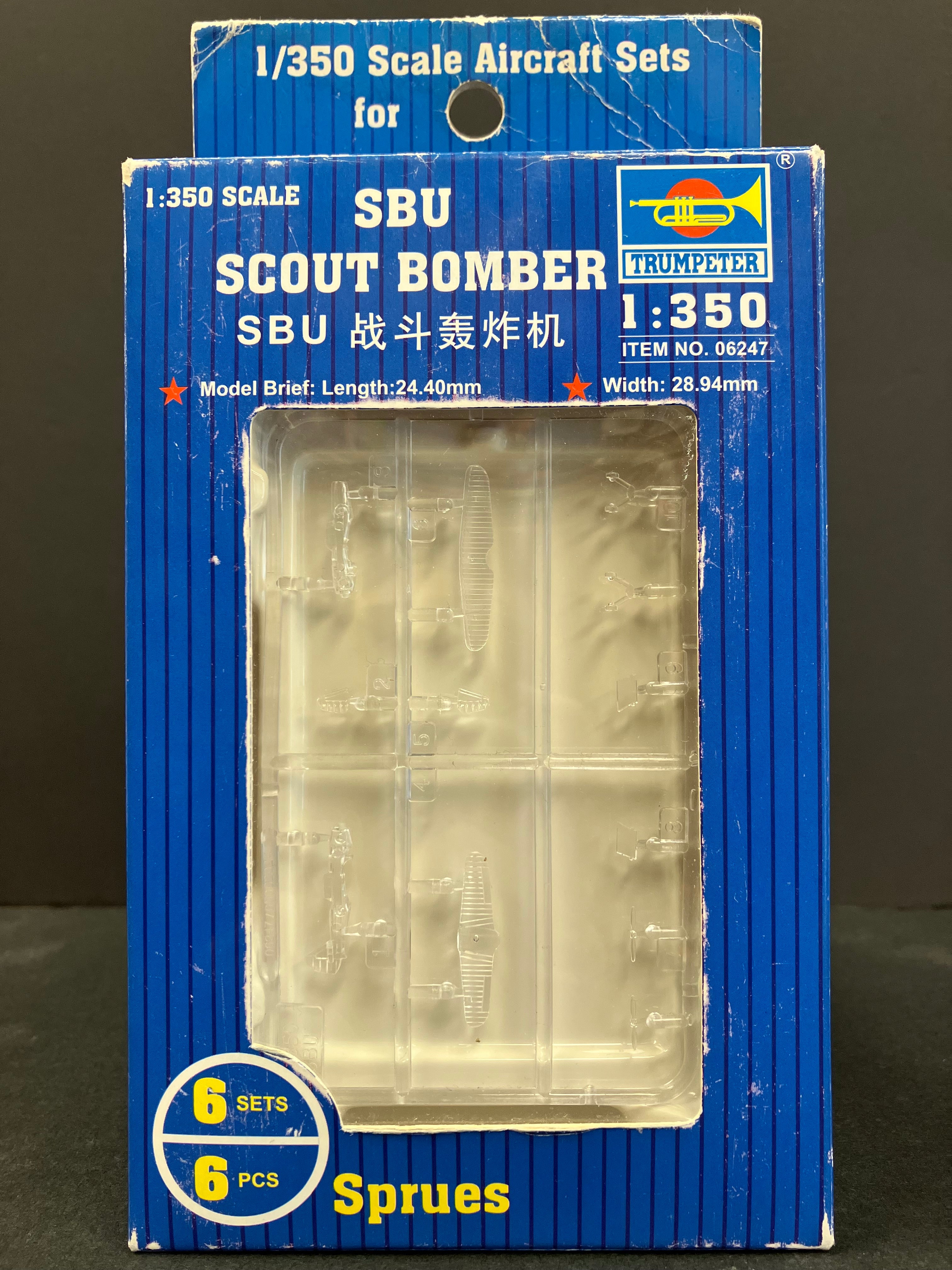 Plane Series No. 06247 1/350 Scale Aircraft Sets for Aircraft Carrier SBU Scout Bomber (6 pcs. per Box)