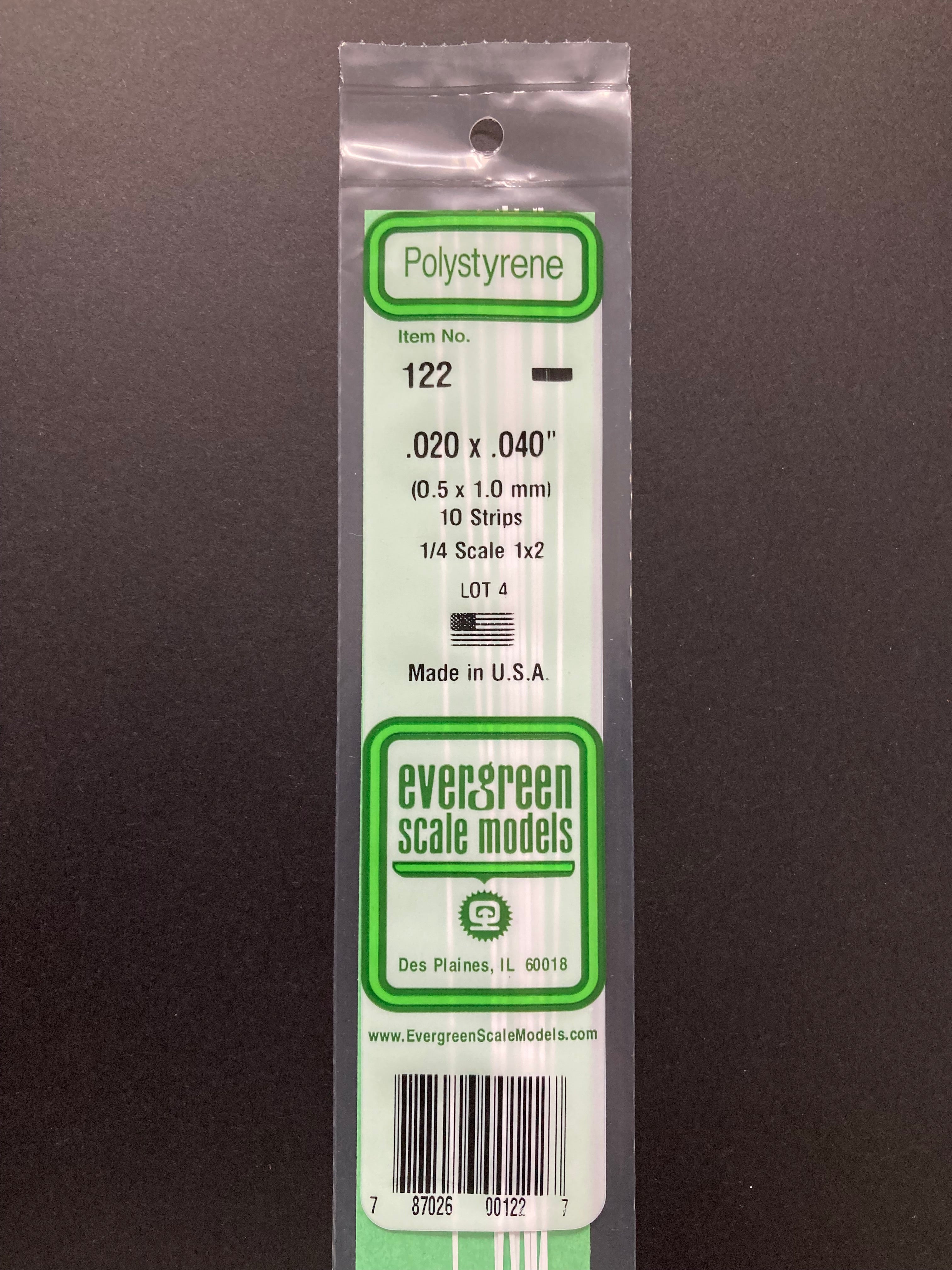 0.5 x 1.0 mm Opaque White Dimensional Polystyrene Strips (10 Strips) Item No: 122