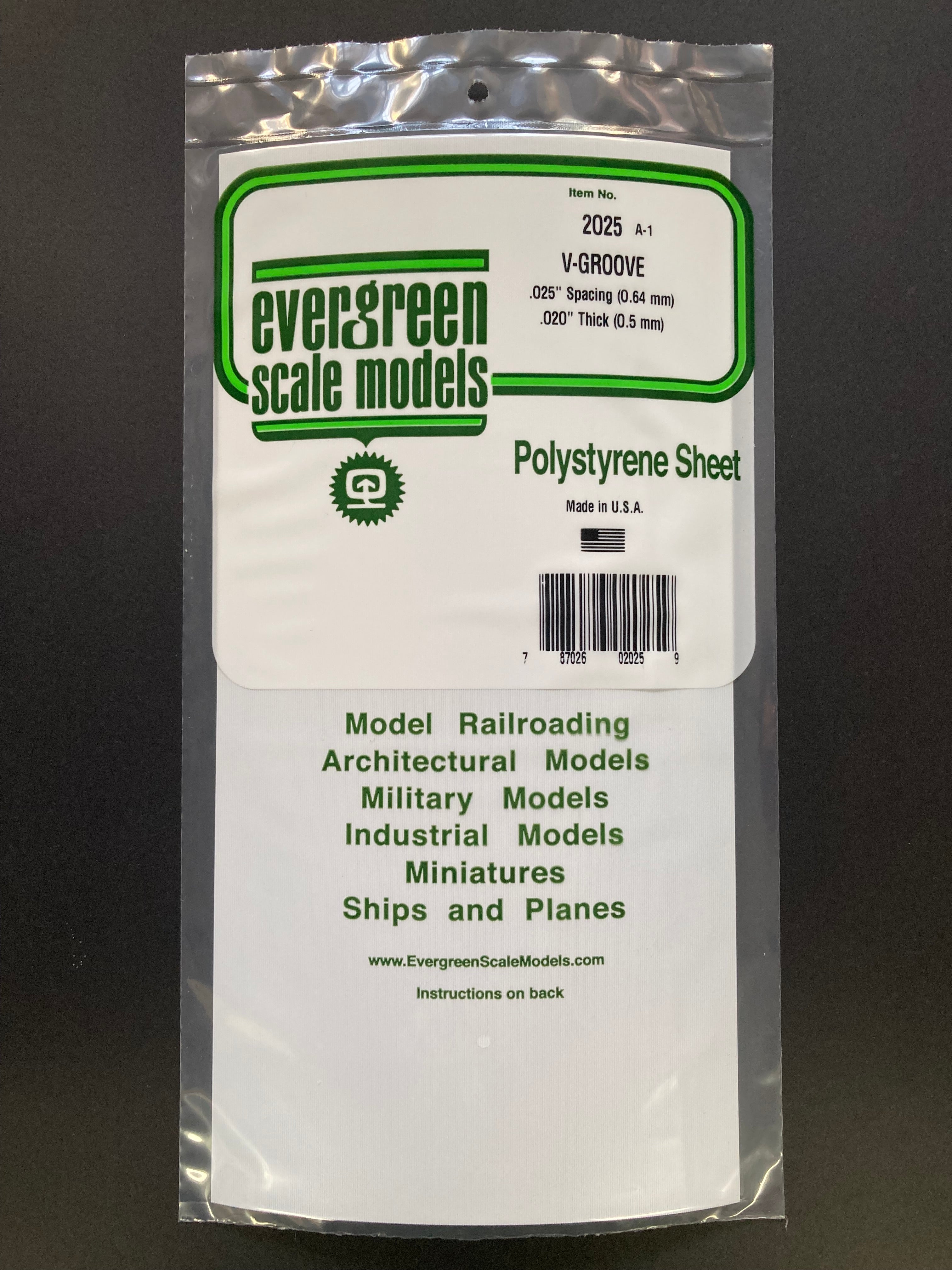 0.64 mm Spacing Opaque White Polystyrene V Groove Siding Sheet (1 Piece) Item No: 2025