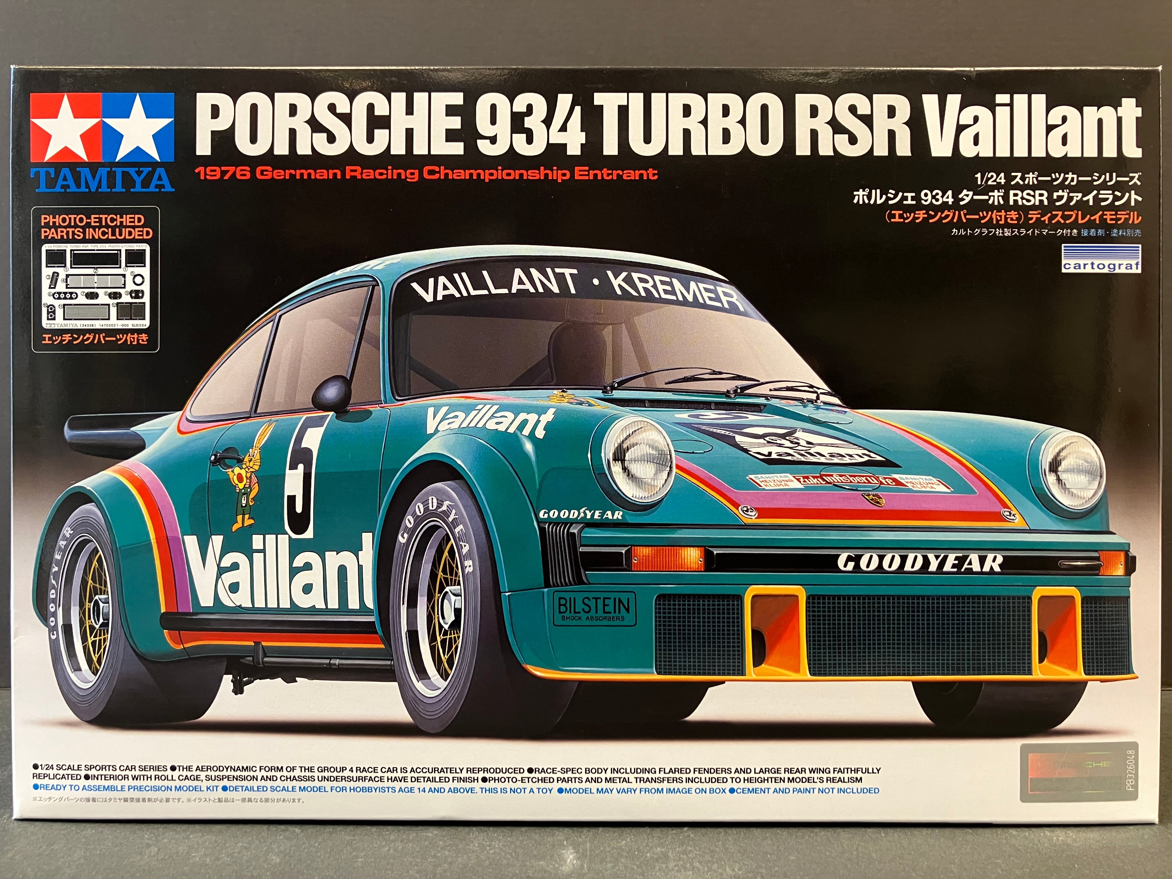 No. 334 Porsche 934 Turbo RSR Vaillant Kremer Racing (Photo-etched parts included) ~ Year 1976 DRM German Racing Championship Entrant Version