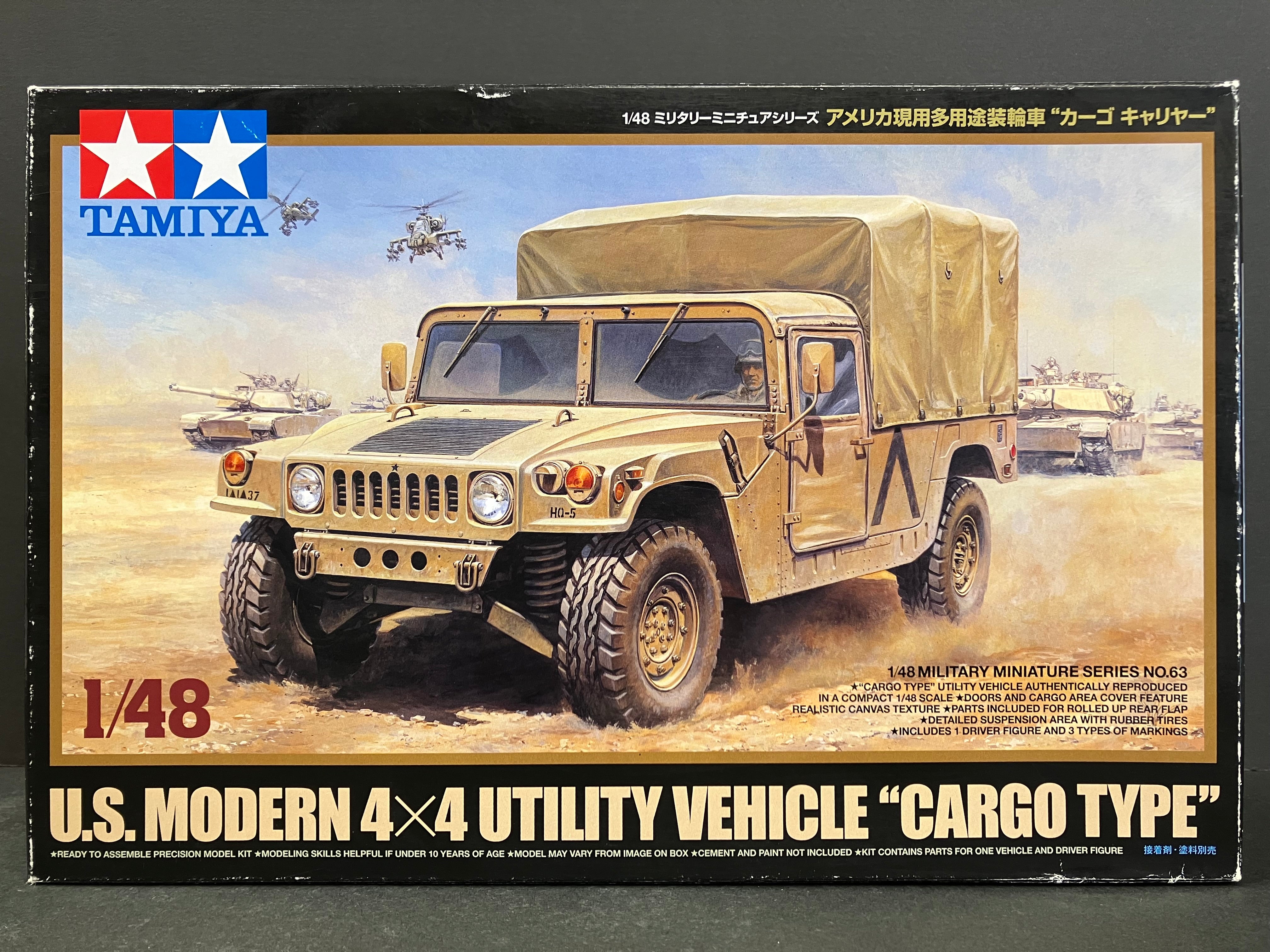 1/48 Scale Military Miniature Series: No. 63 U.S. Modern 4 x 4 Utility Vehicle “Cargo Type”