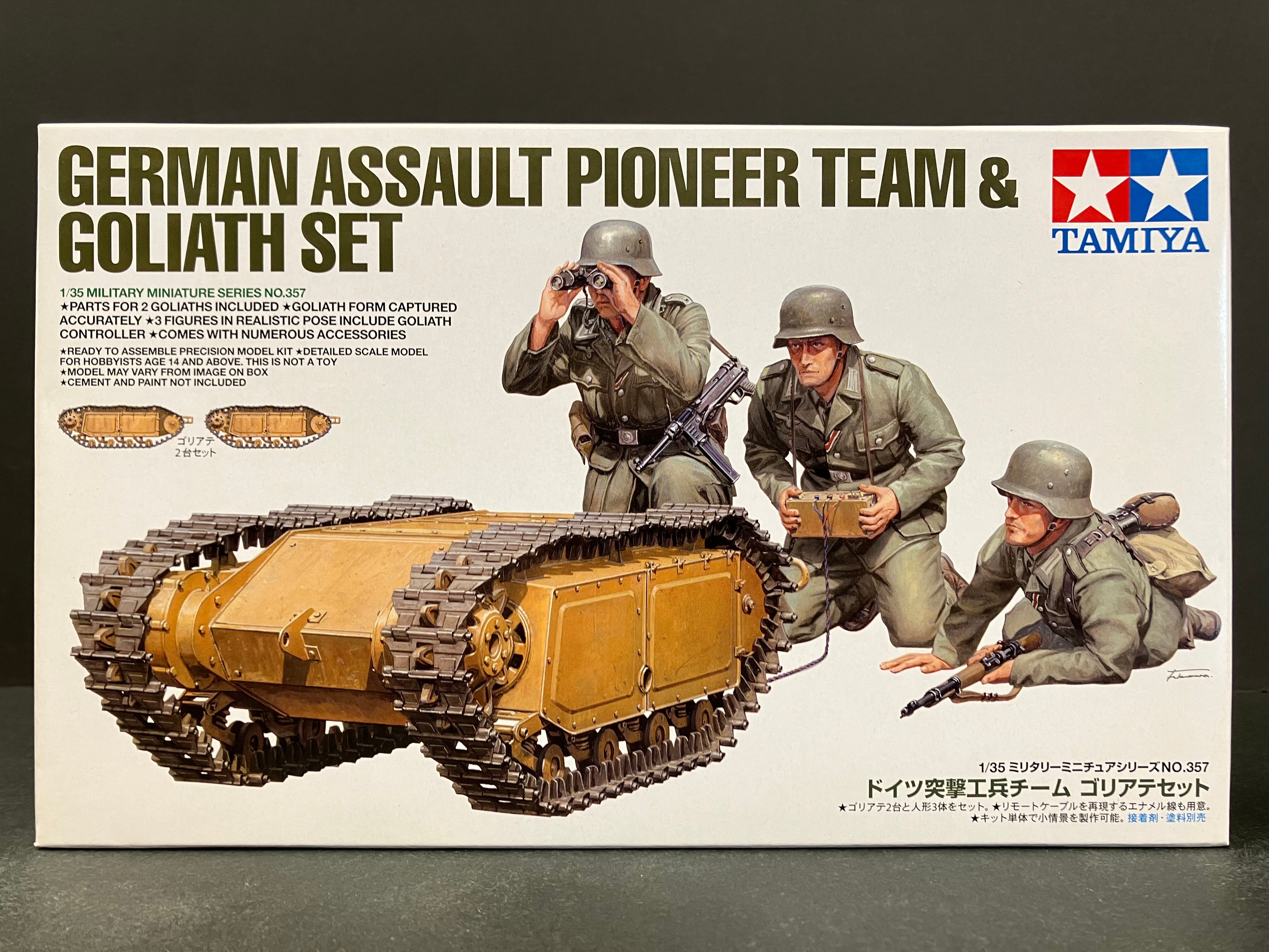 1/35 Scale Military Miniature Series: No. 357 German Assault Pioneer Team & Goliath Set