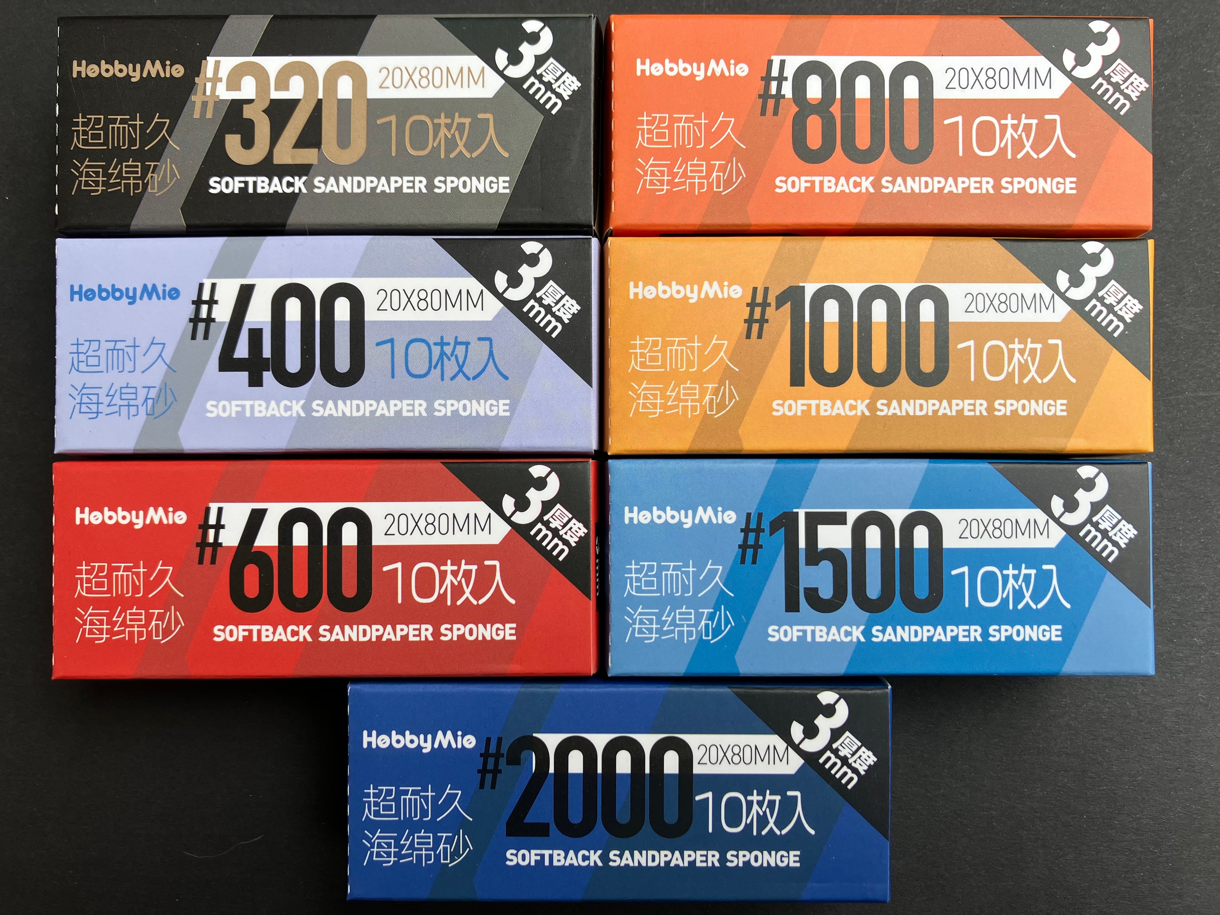 3 mm Softback Sandpaper Sponge #320 - #2000 超耐久海綿砂 (10 枚入)