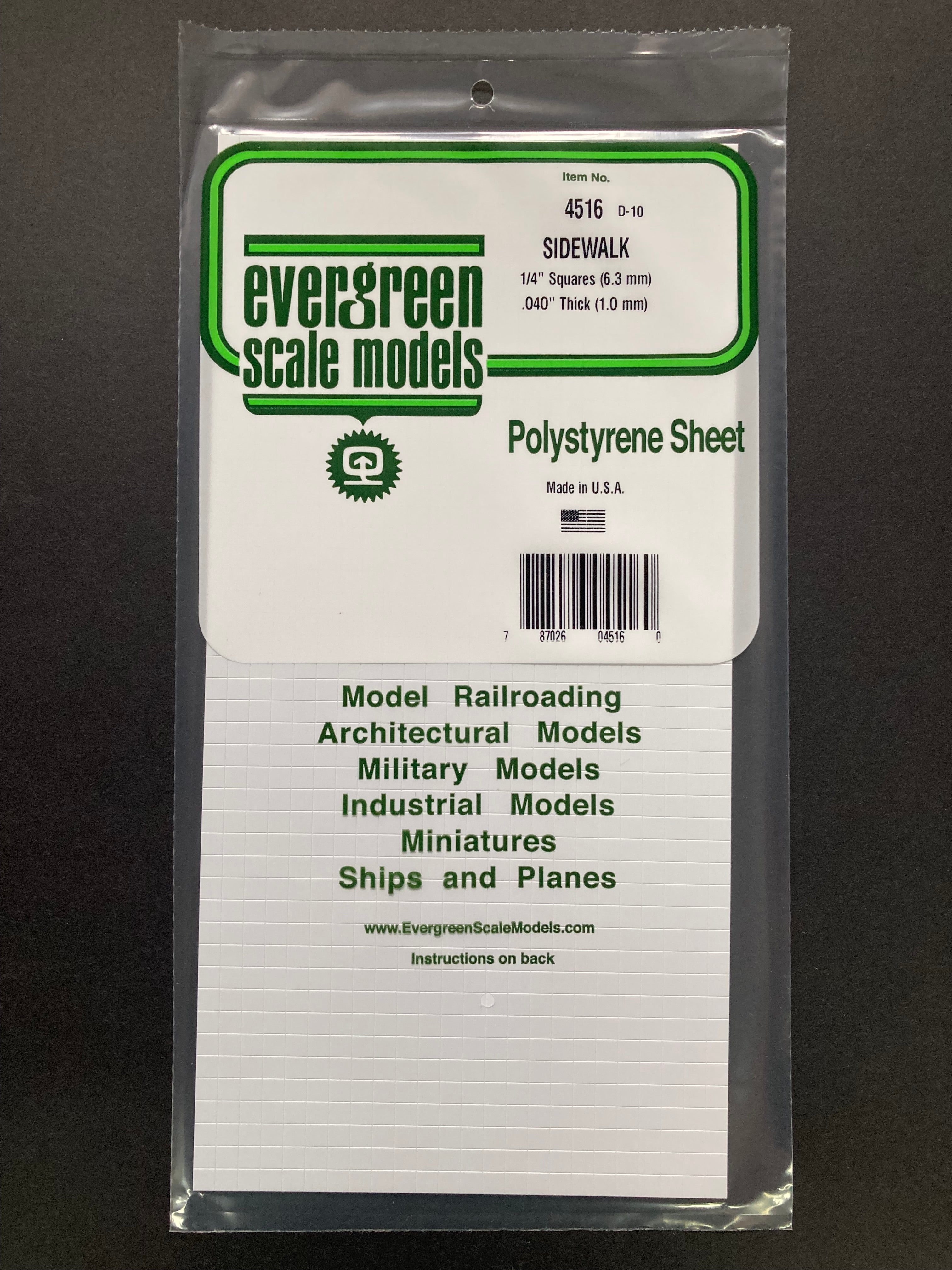 6.3 mm Squares Opaque White Polystyrene Sidewalk Sheet (1 Piece) Item No: 4516