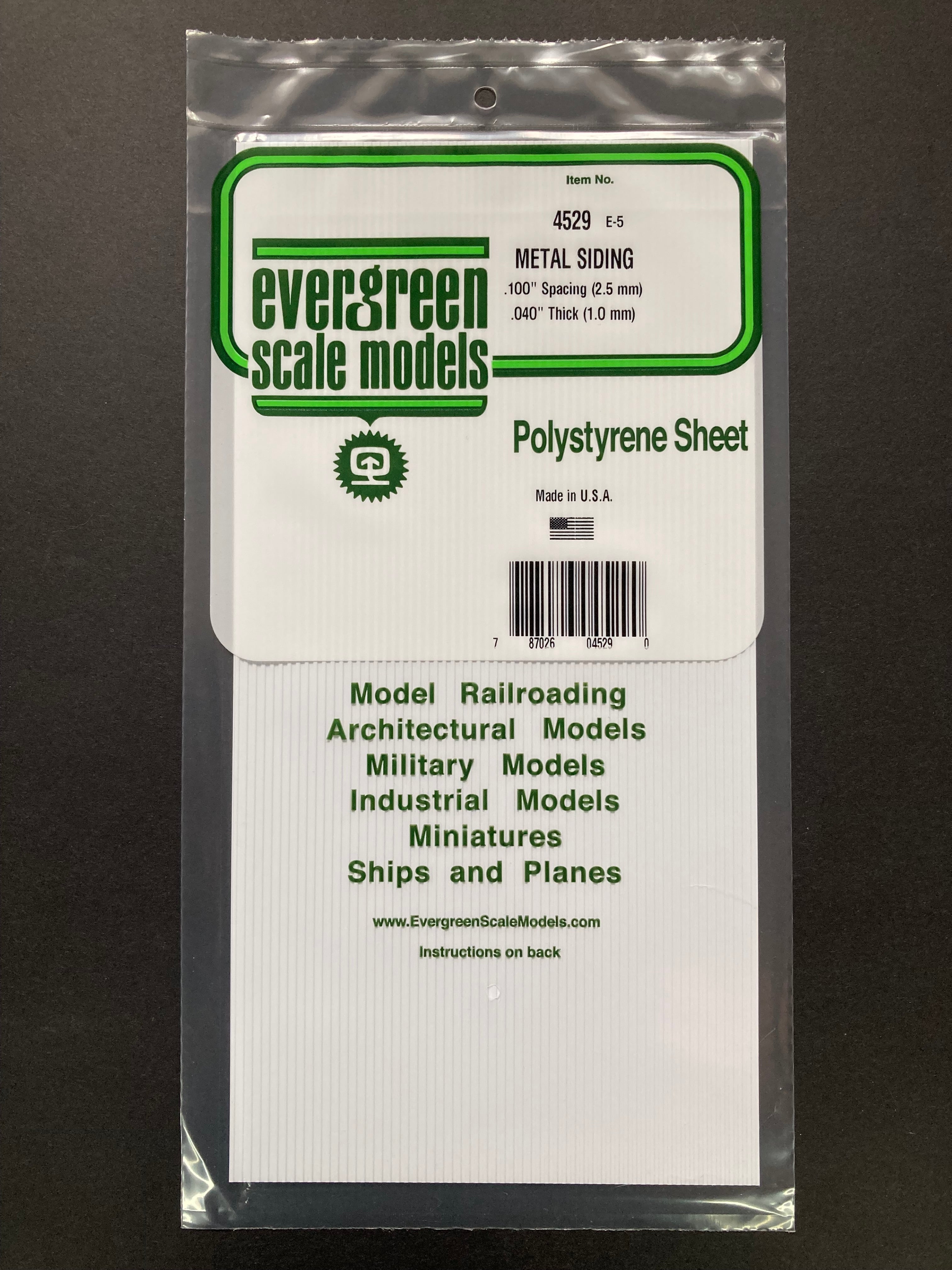 2.5 mm Spacing Opaque White Polystyrene Corrugated Metal Siding Sheet (1 Piece) Item No: 4529