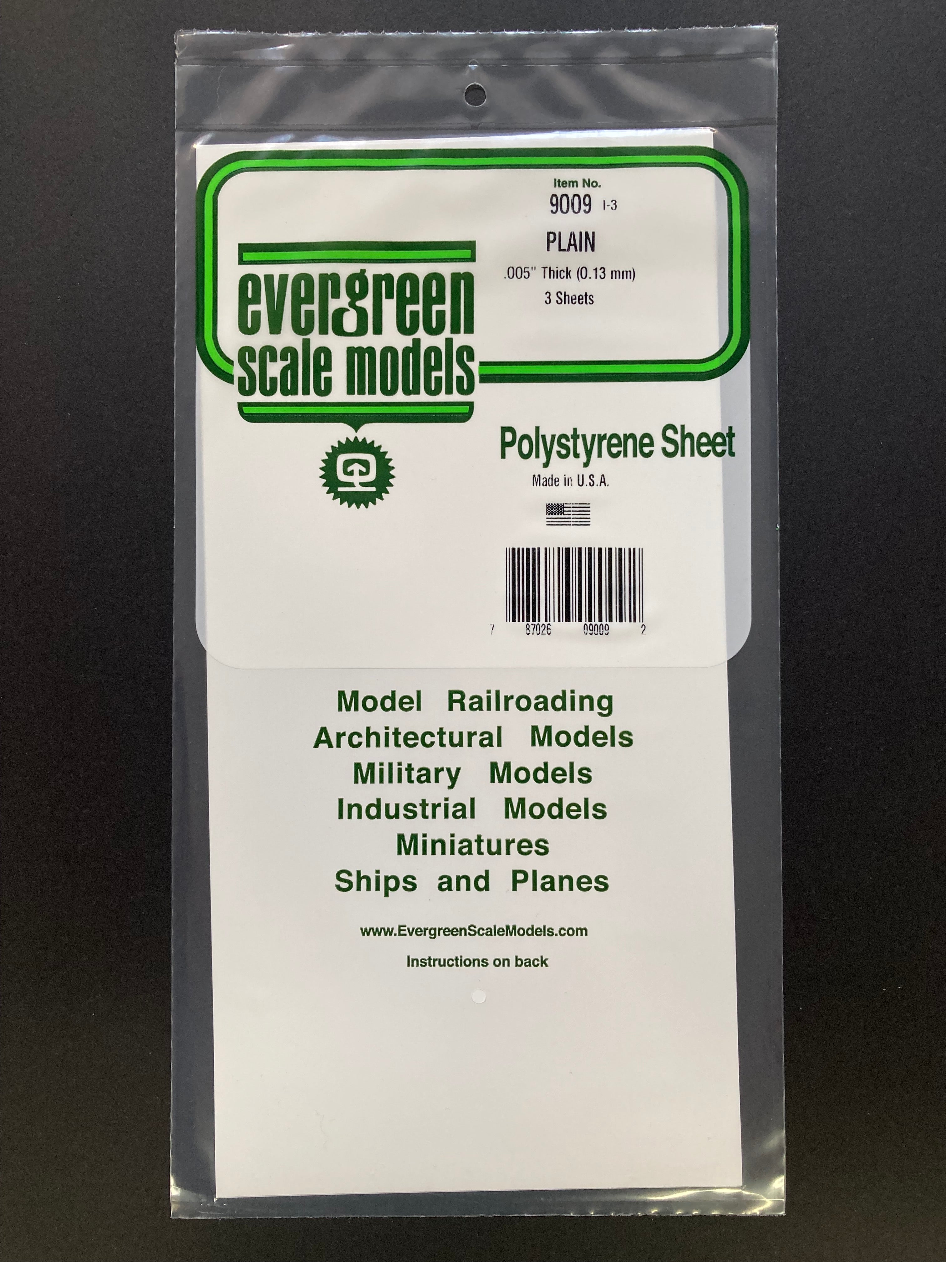 0.13 mm Plain Opaque White Polystyrene Sheet (3 Sheets) Item No: 9009