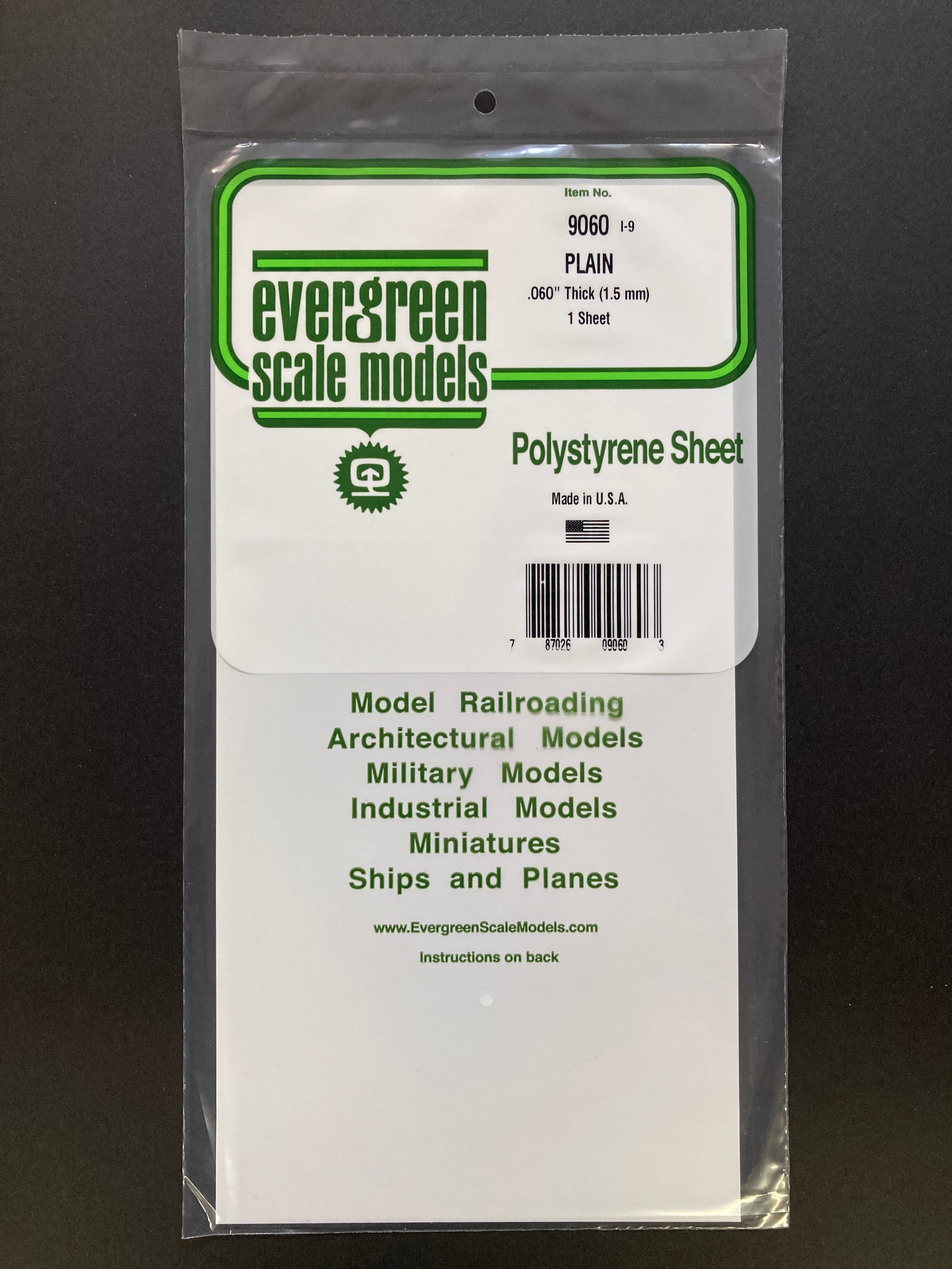 1.5 mm Plain Opaque White Polystyrene Sheet (1 Sheet) Item No: 9060