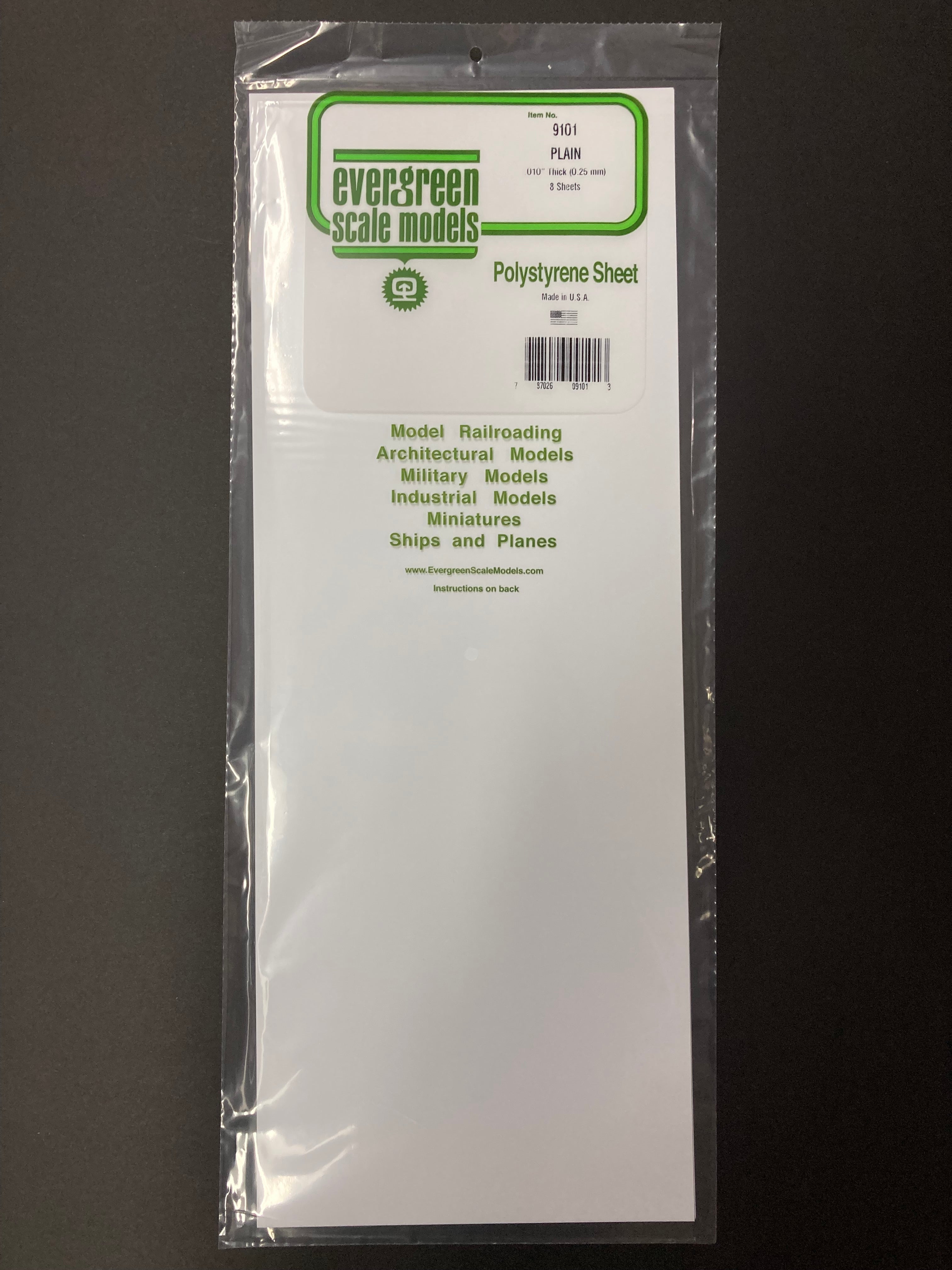 0.25 mm Opaque White Polystyrene Plain Sheet (8 Sheets) Item No: 9101