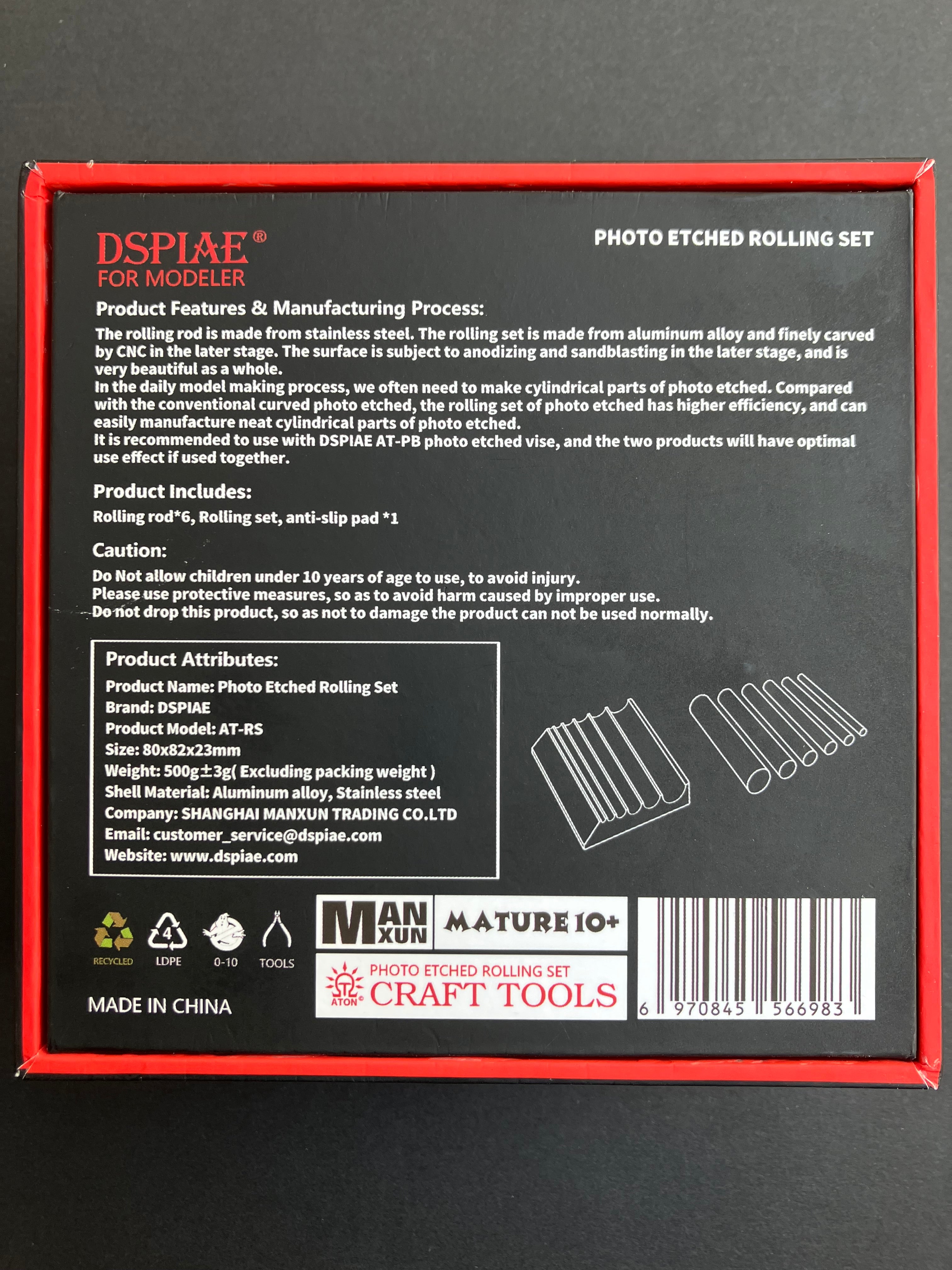 Aluminium Alloy Photo Etched Rolling Set 蝕刻片彎曲台 AT-RS