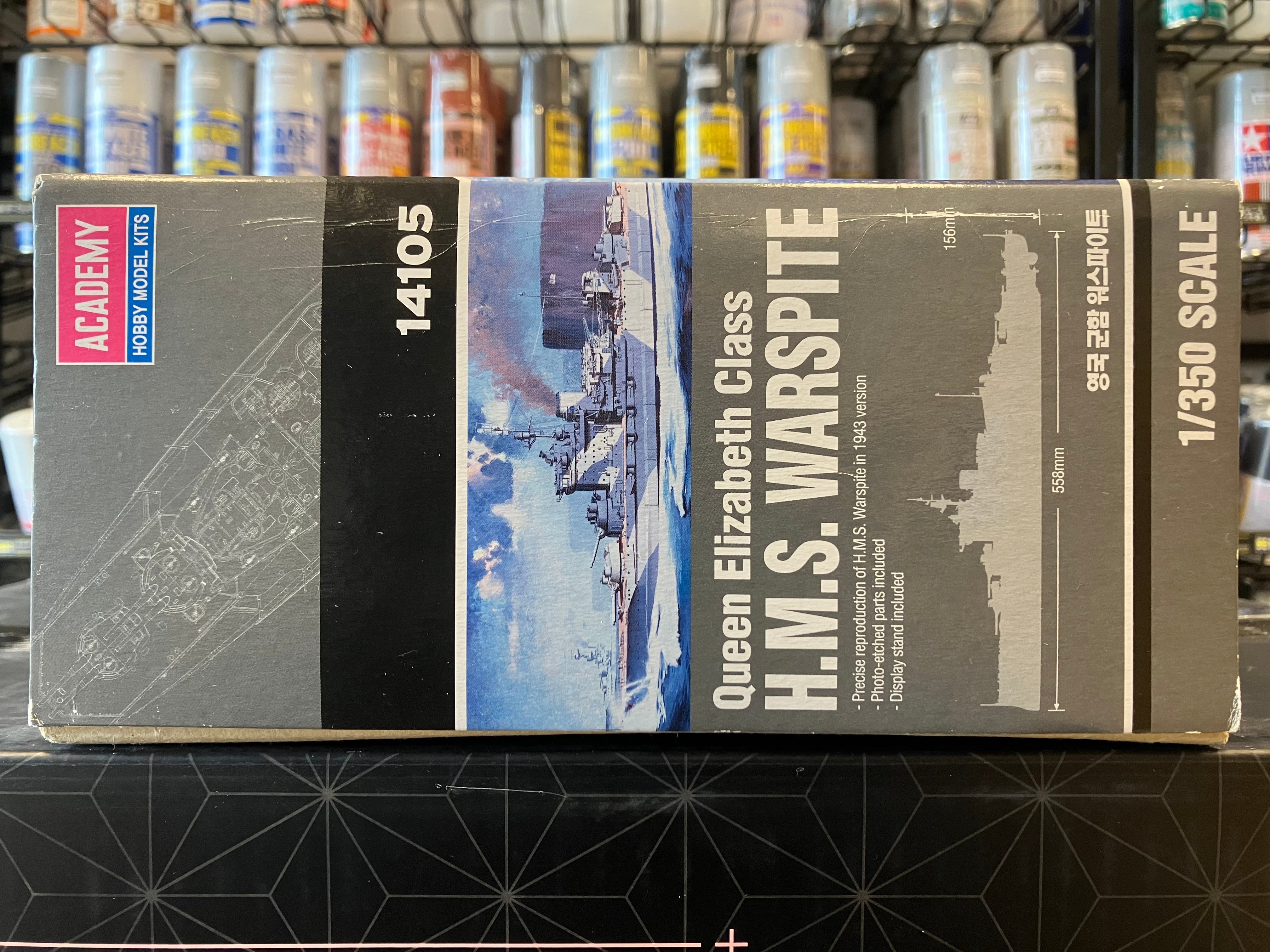 Battleship Series No. 14105 1/350 Scale Queen Elizabeth Class "H.M.S. Warspite" ~ Year 1943 Version