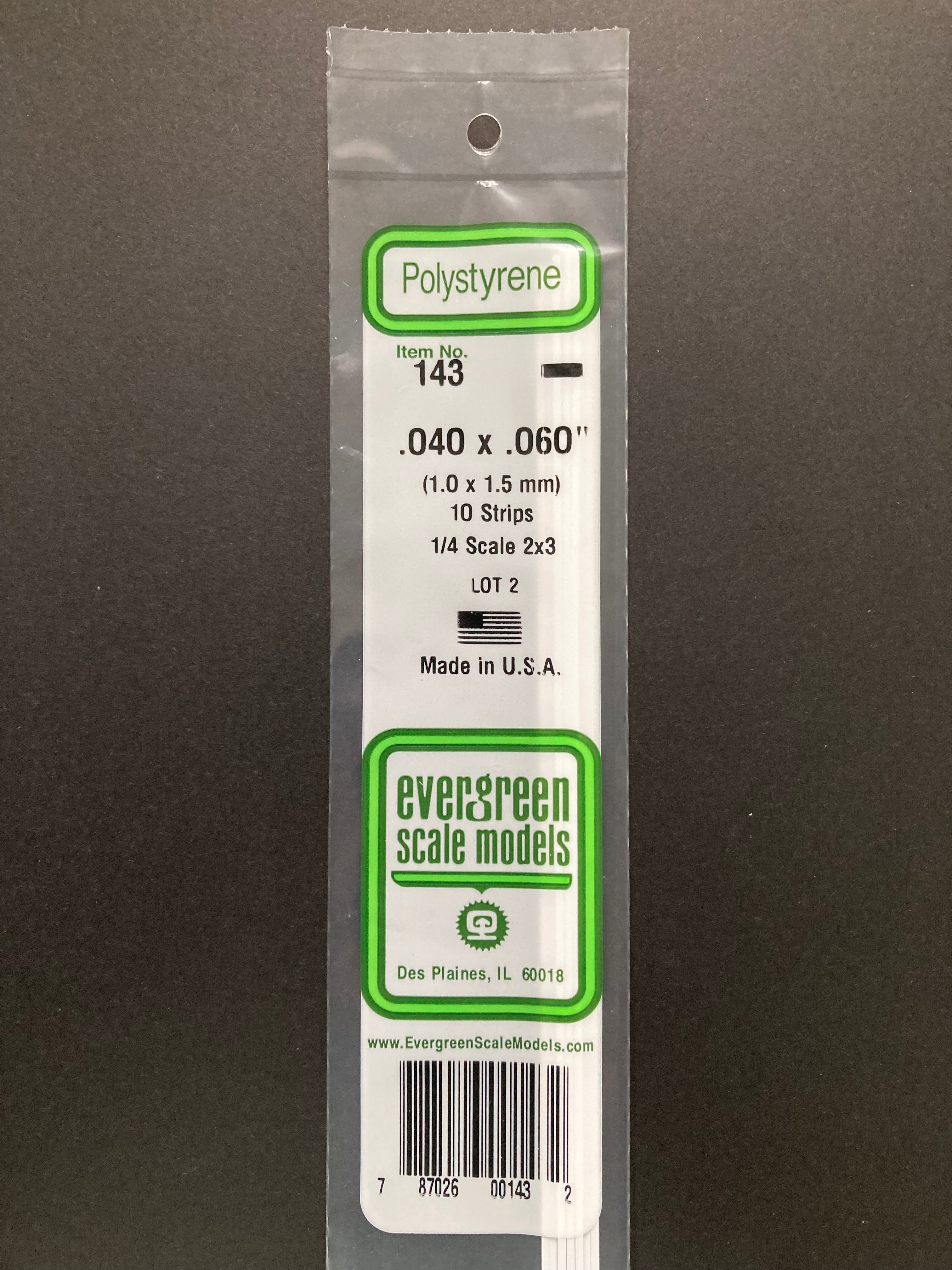 1.0 x 1.5 mm Opaque White Dimensional Polystyrene Strips (10 Strips) Item No: 143