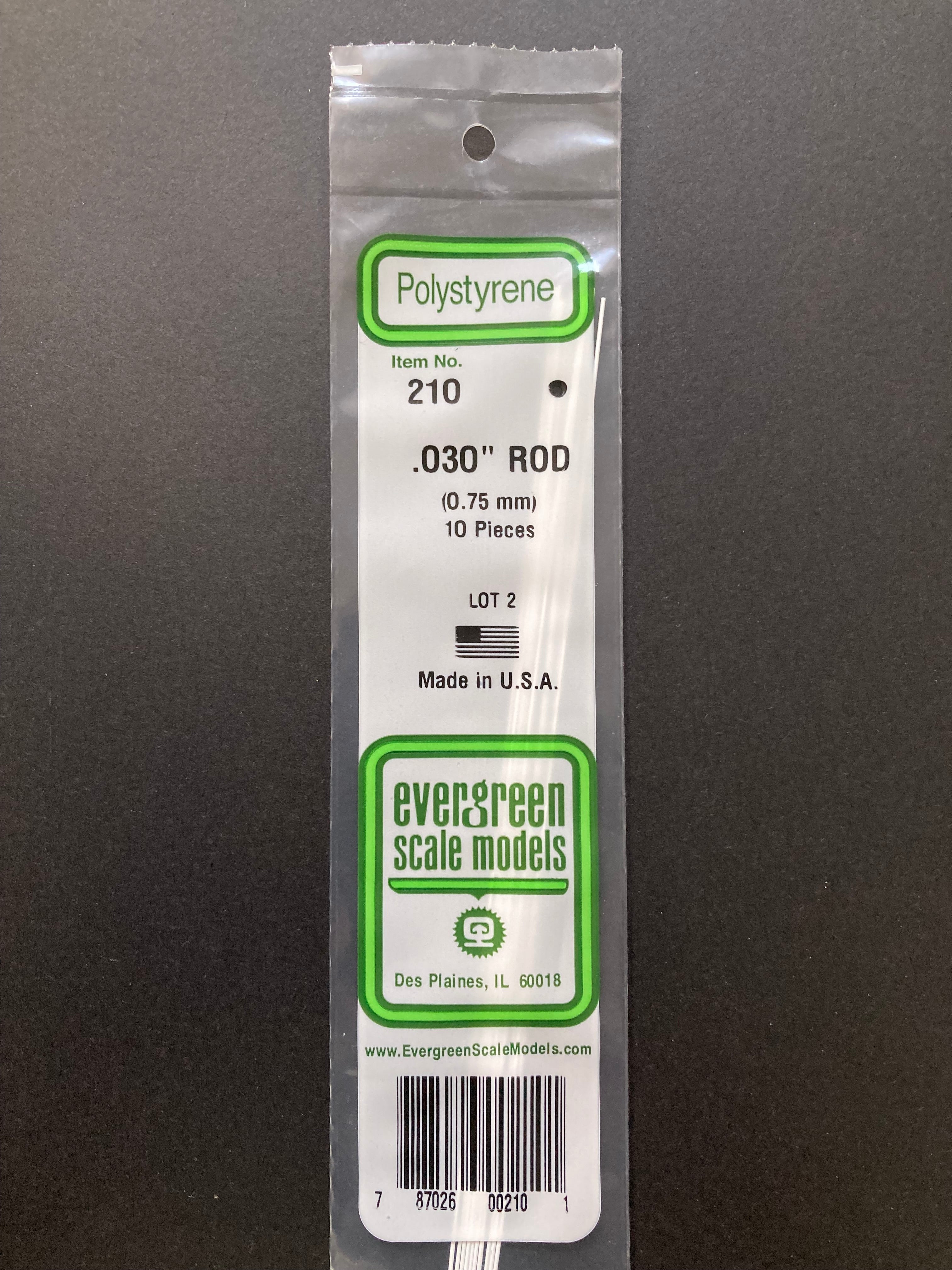 0.75 mm O.D. Opaque White Polystyrene Rods (10 Pieces) Item No: 210