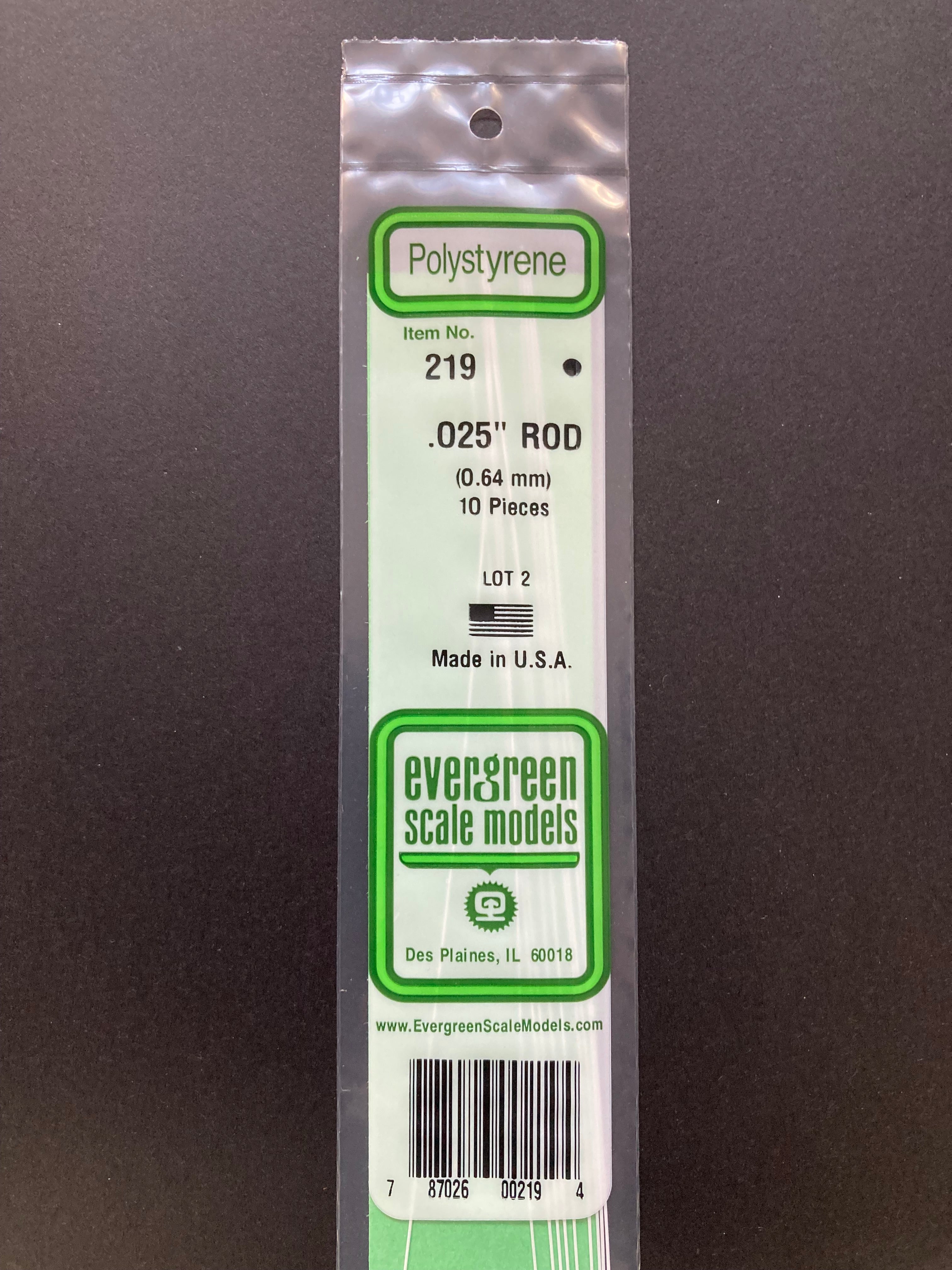 0.64 mm O.D. Opaque White Polystyrene Rods (10 Pieces) Item No: 219