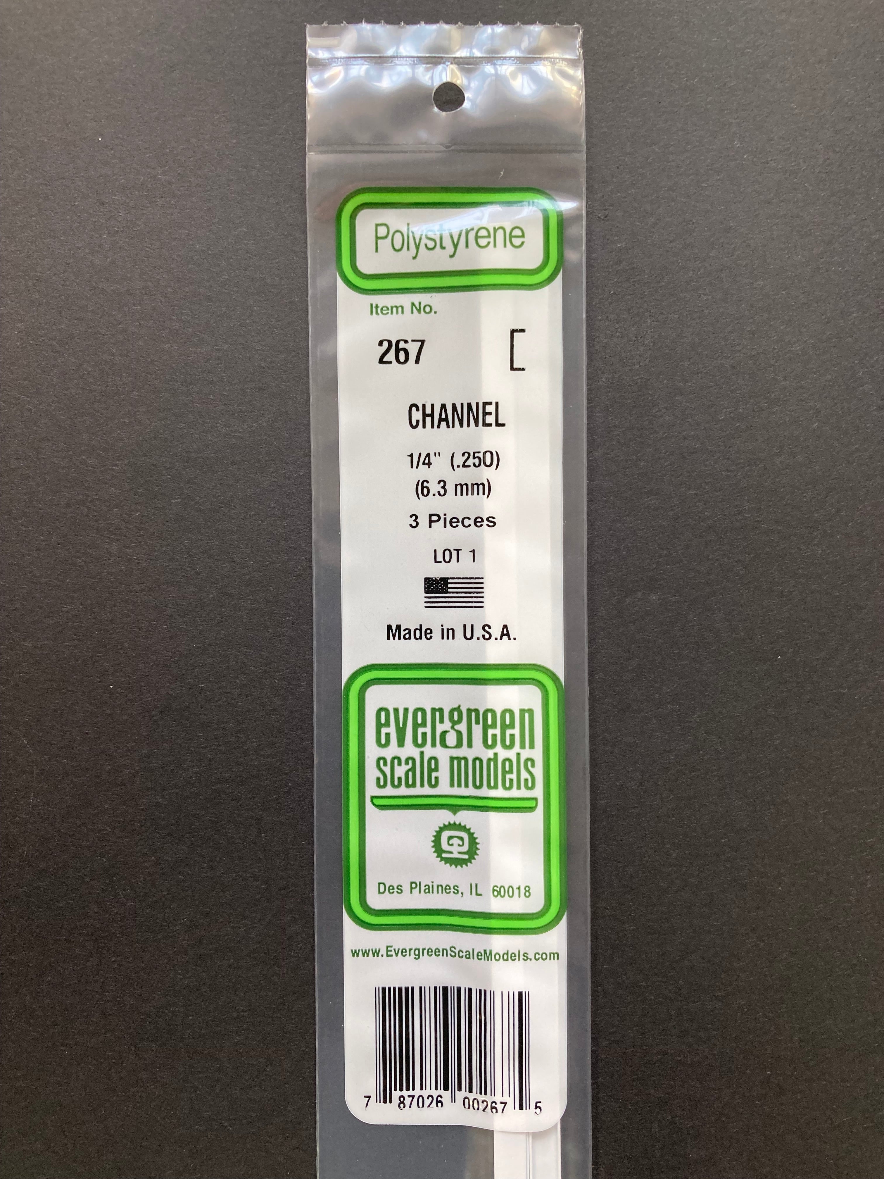 6.3 mm Opaque White Polystyrene Channel (3 Pieces) Item No: 267