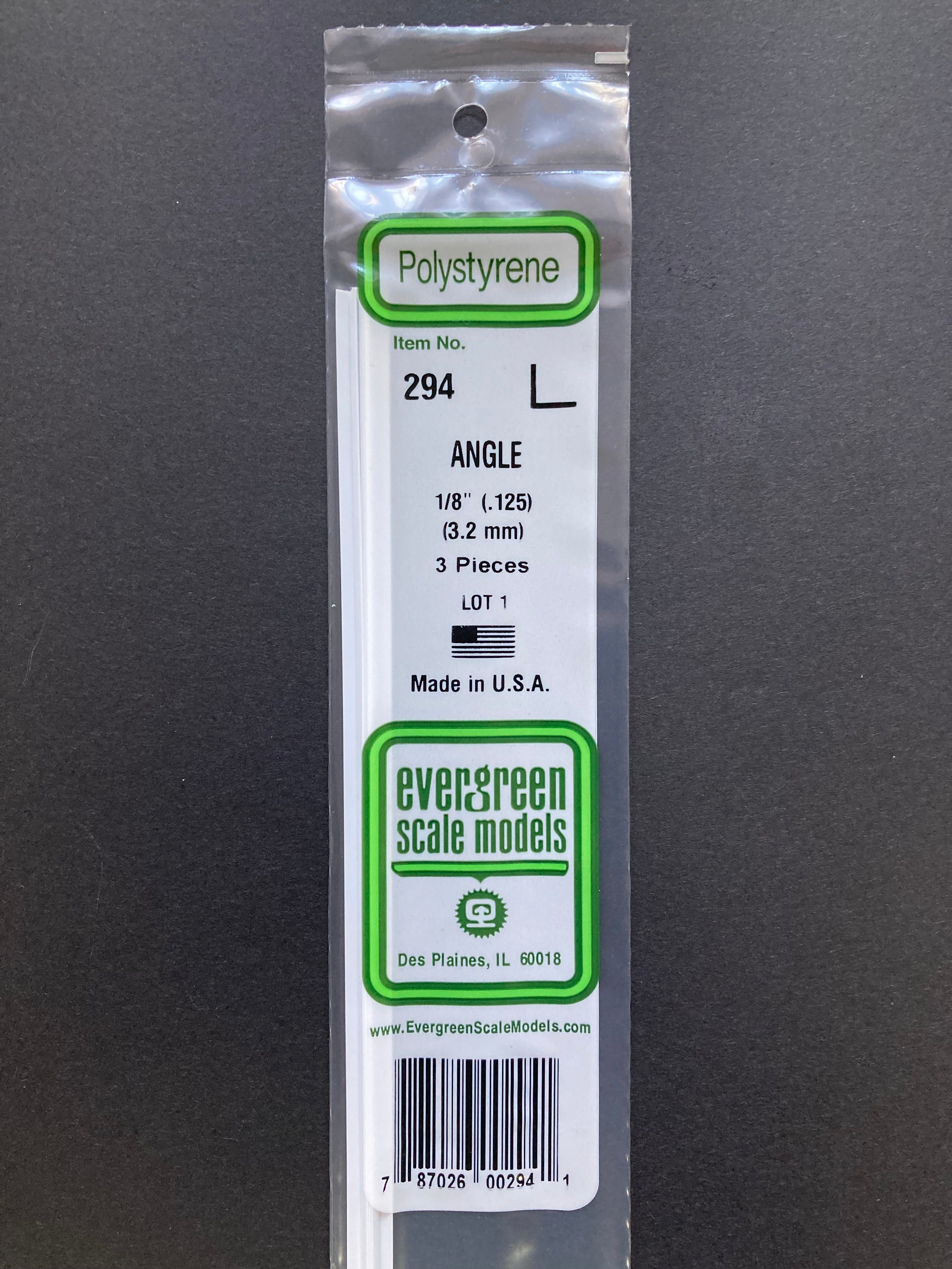 3.2 mm Opaque White Polystyrene Angle (3 Pieces) Item No: 294