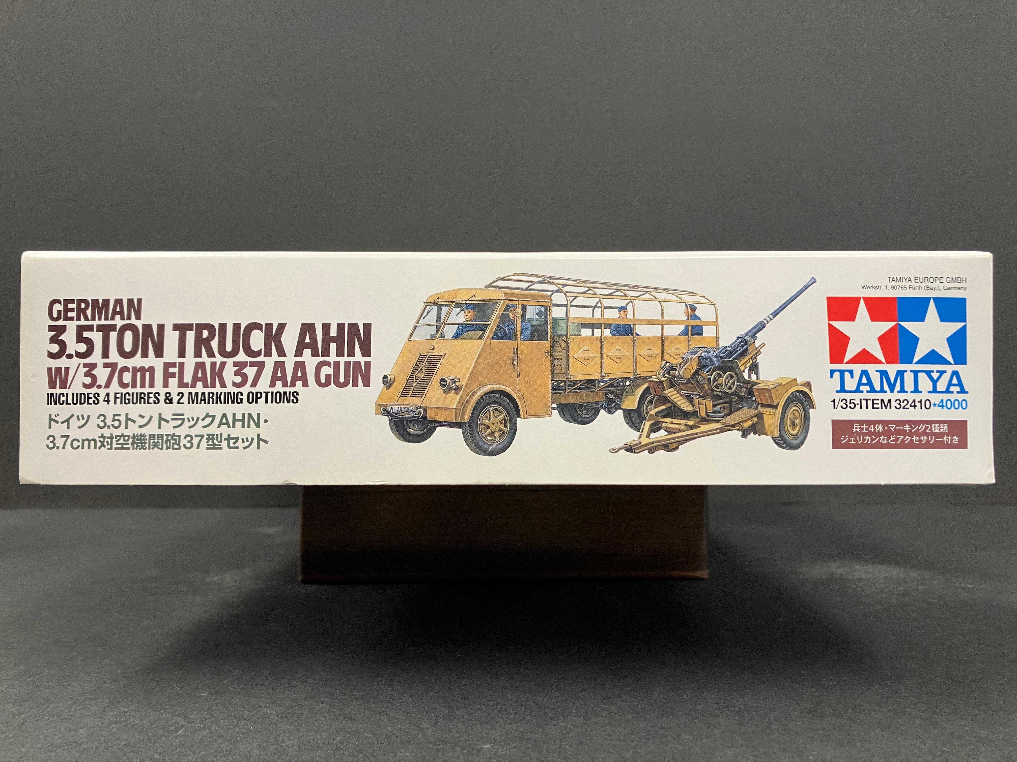 1/35 Scale Military Miniature Series: No. 32410 German 3.5 Ton Truck AHN w/3.7 cm Flak 37 AA Gun