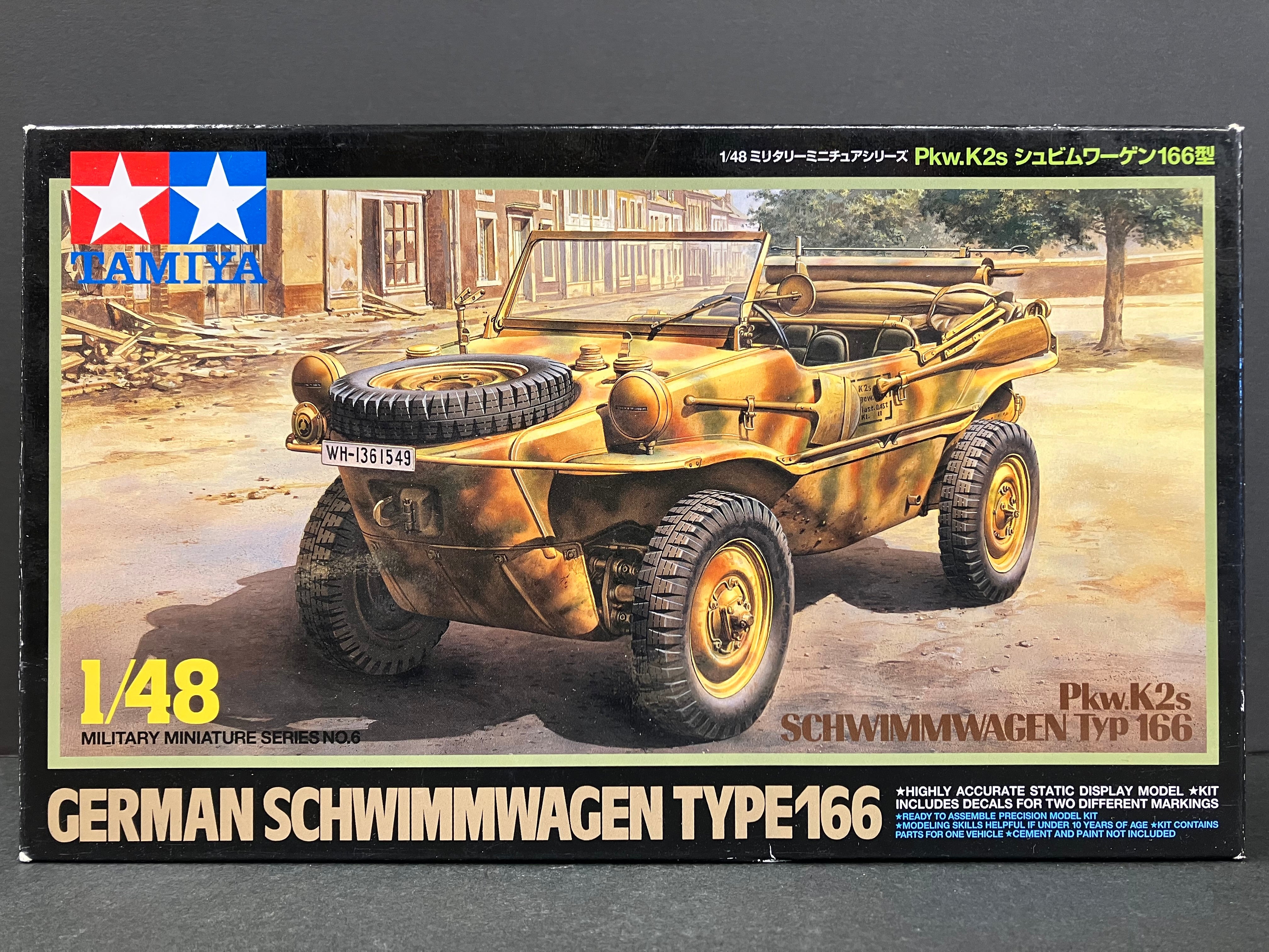 1/48 Scale Military Miniature Series: No. 6 Pkw.K2s German Schwimmwagen Type 166