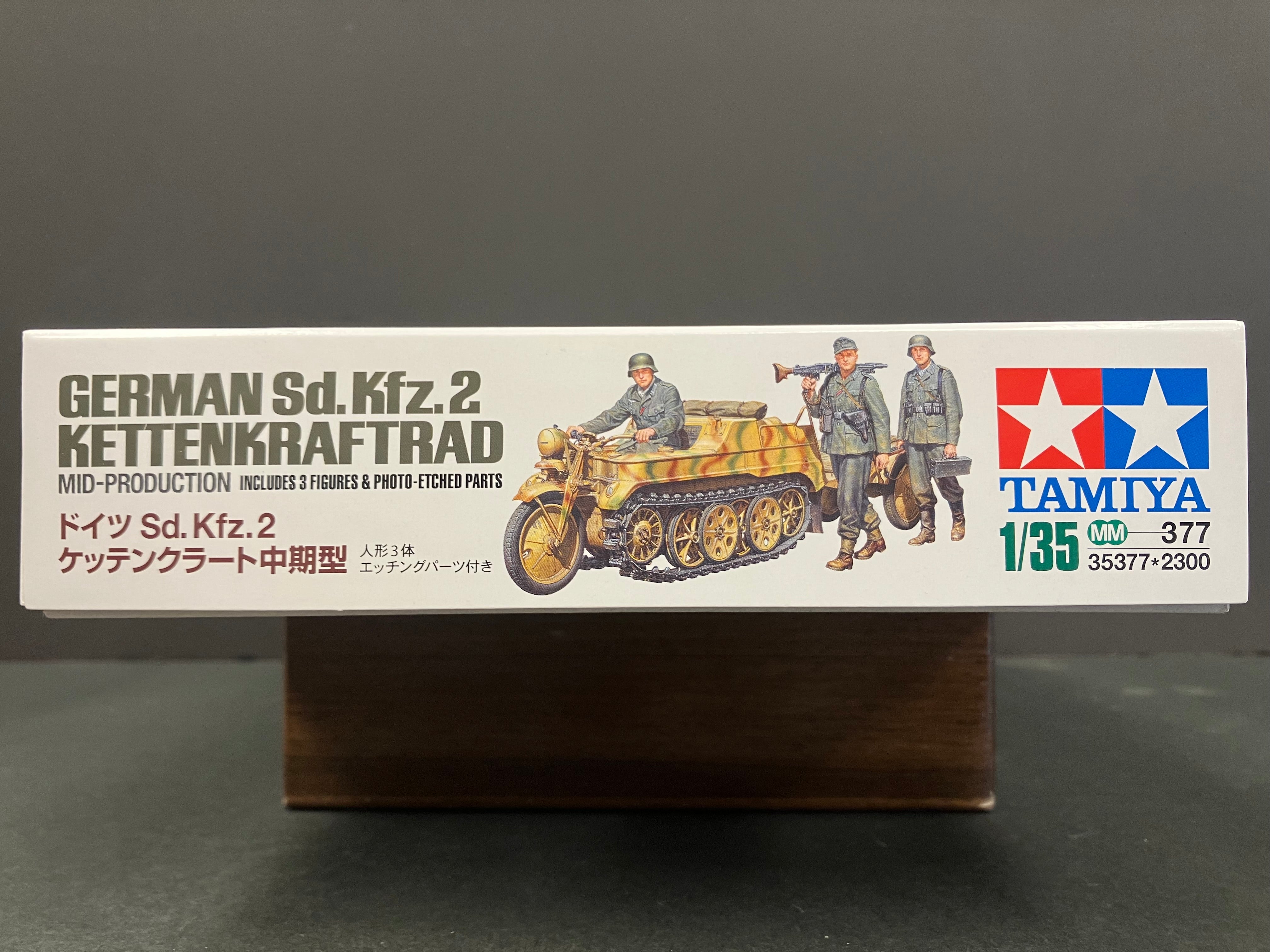 1/35 Scale Military Miniature Series: No. 377 German Sd.Kfz.2 Kettenkraftrad Mid-Production Model (Includes 3 Figures & Photo-Etched Parts)
