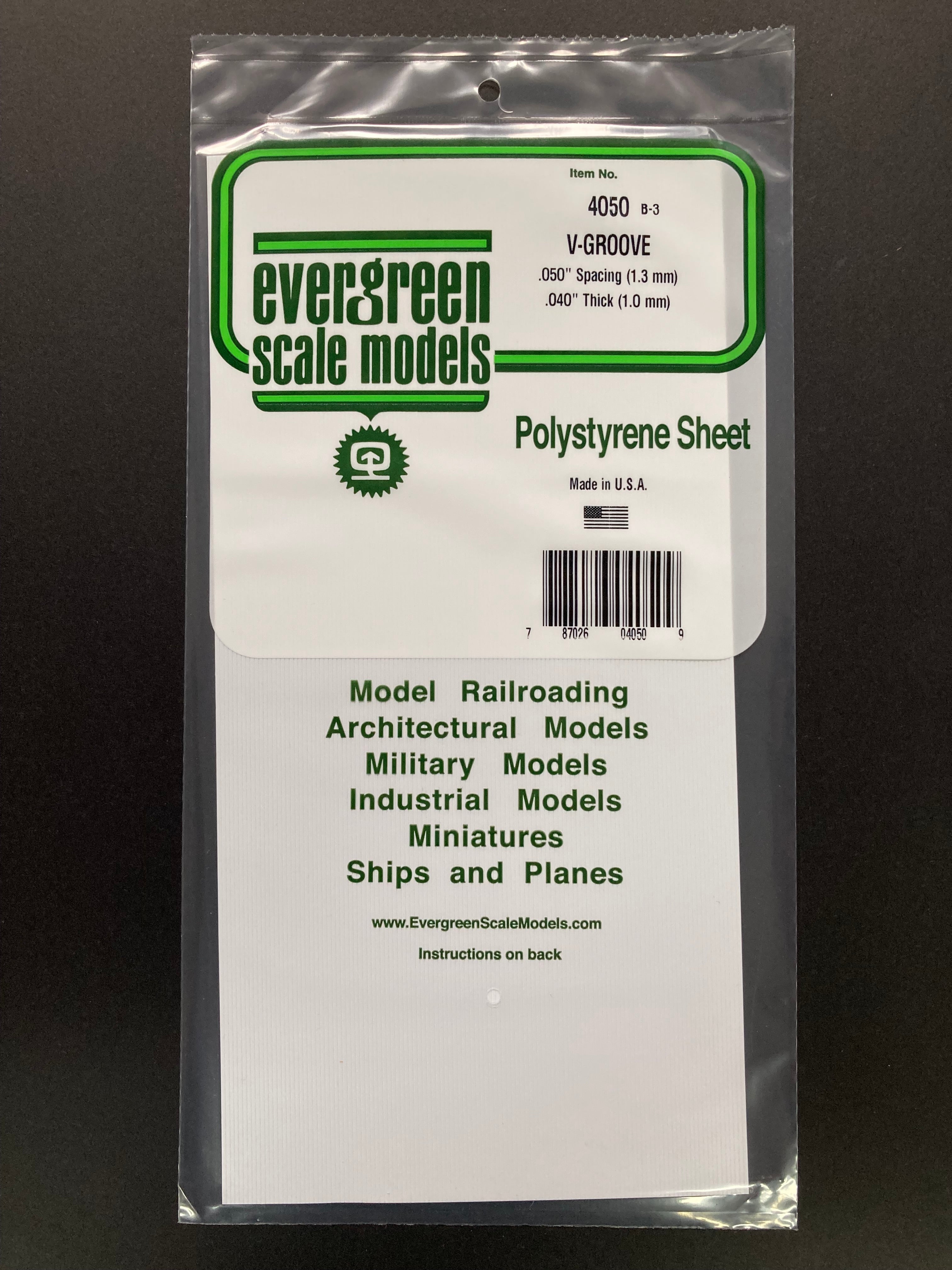 1.3 mm Spacing Opaque White Polystyrene V Groove Siding Sheet (1 Piece) Item No: 4050