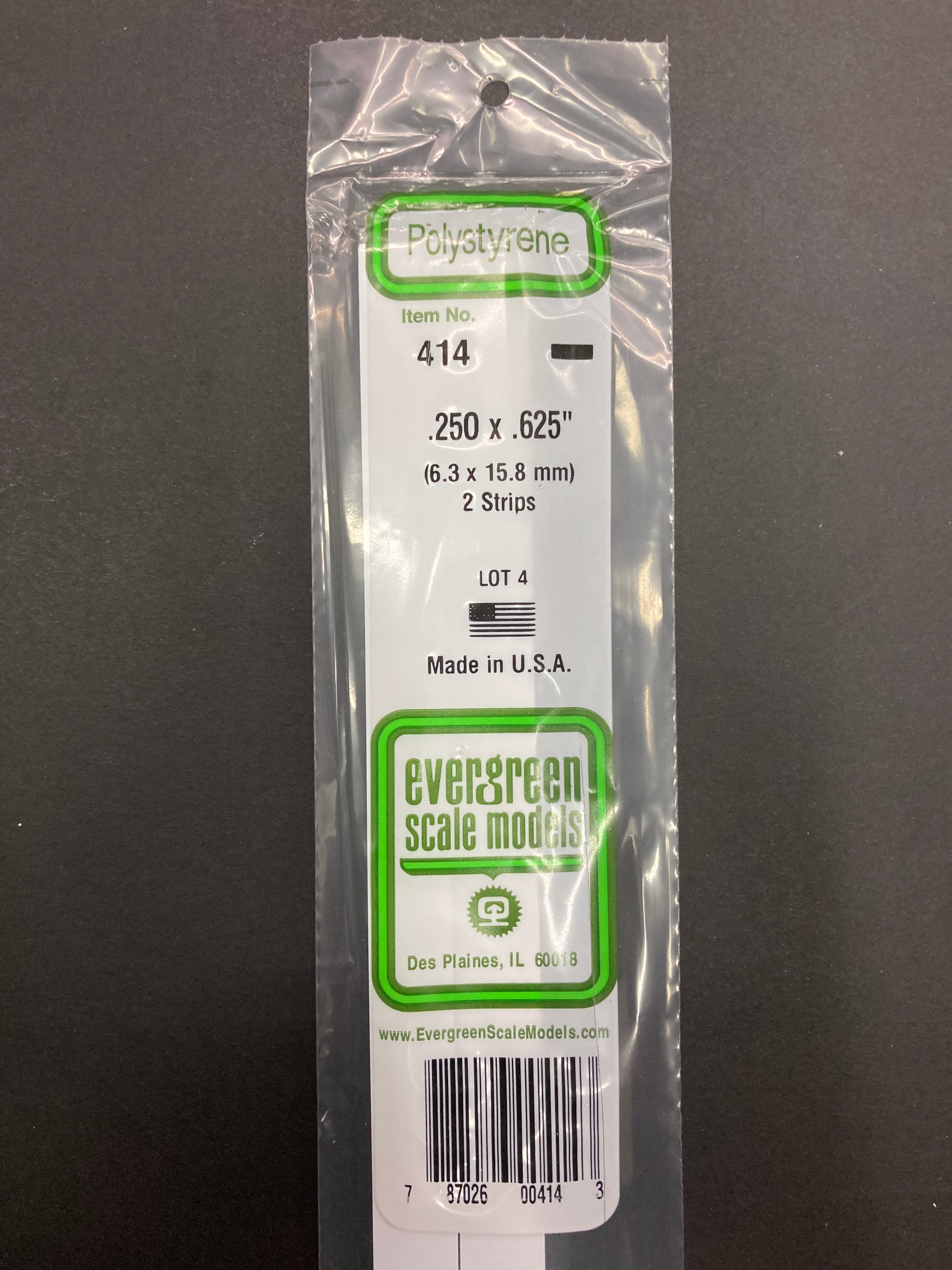 6.3 x 15.8 mm Opaque White Dimensional Polystyrene Strips (2 Strips) Item No: 414