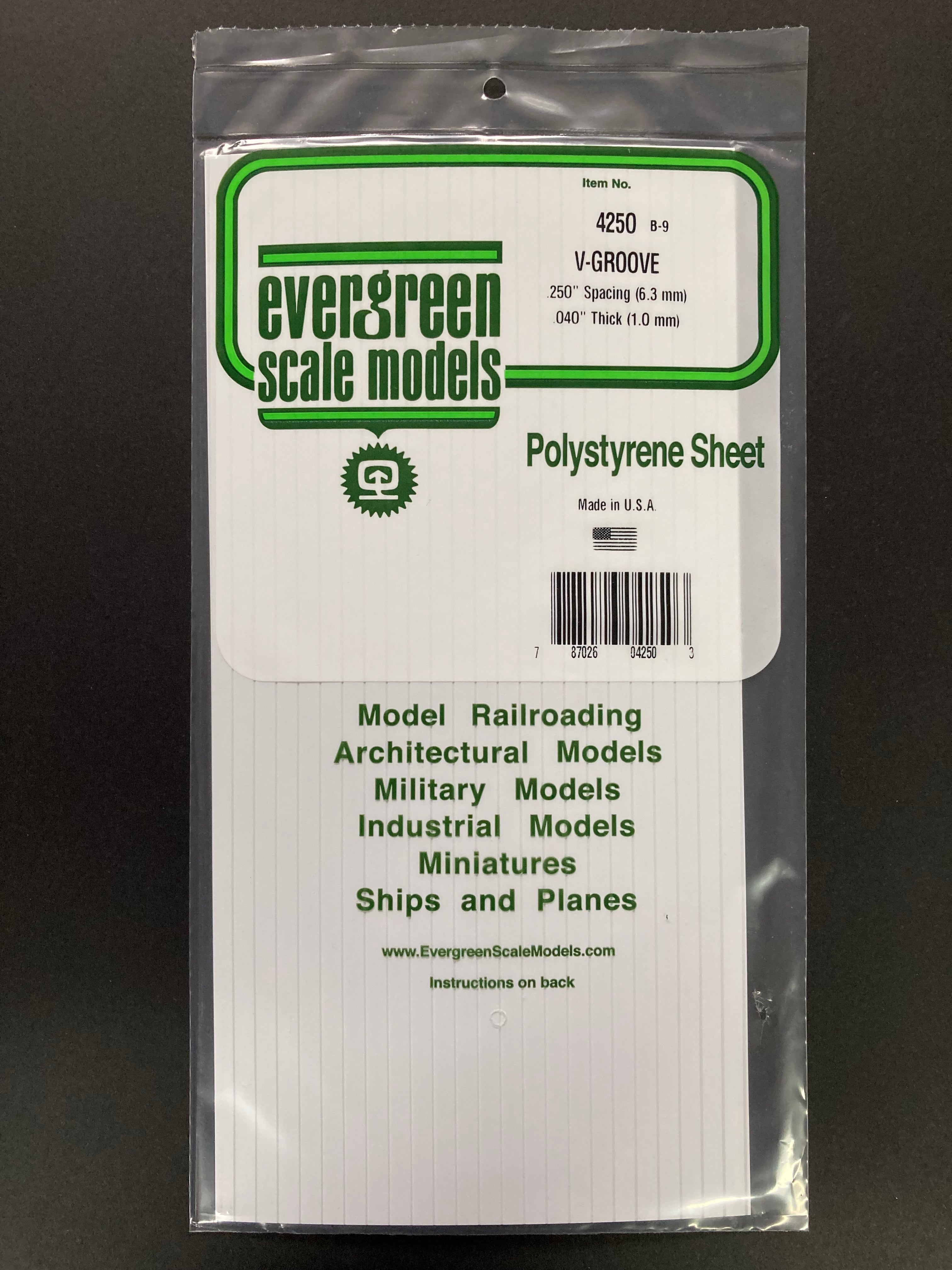 6.3 mm Spacing Opaque White Polystyrene V Groove Siding Sheet (1 Piece) Item No: 4250