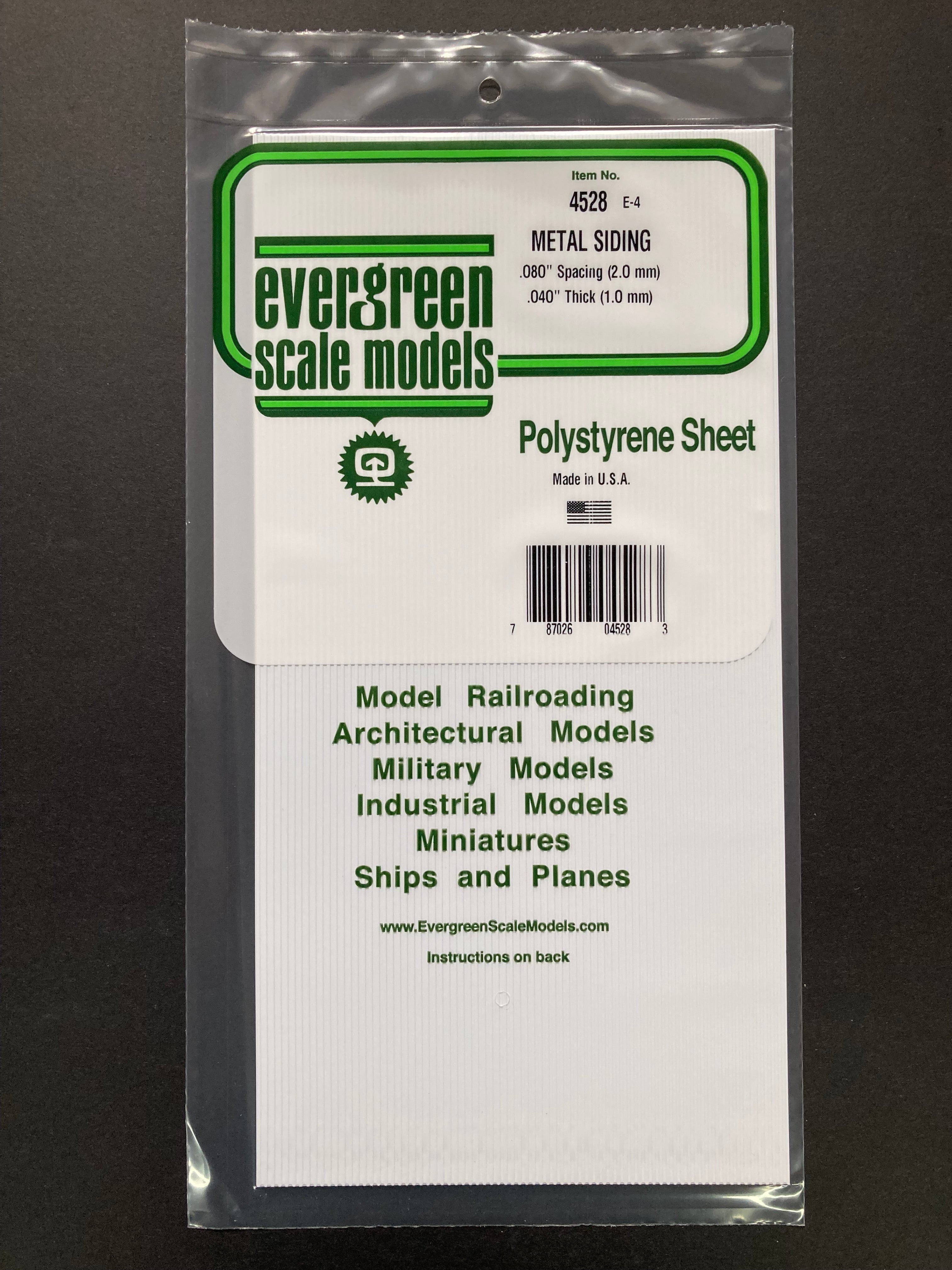 2.0 mm Spacing Opaque White Polystyrene Corrugated Metal Siding Sheet (1 Piece) Item No: 4528