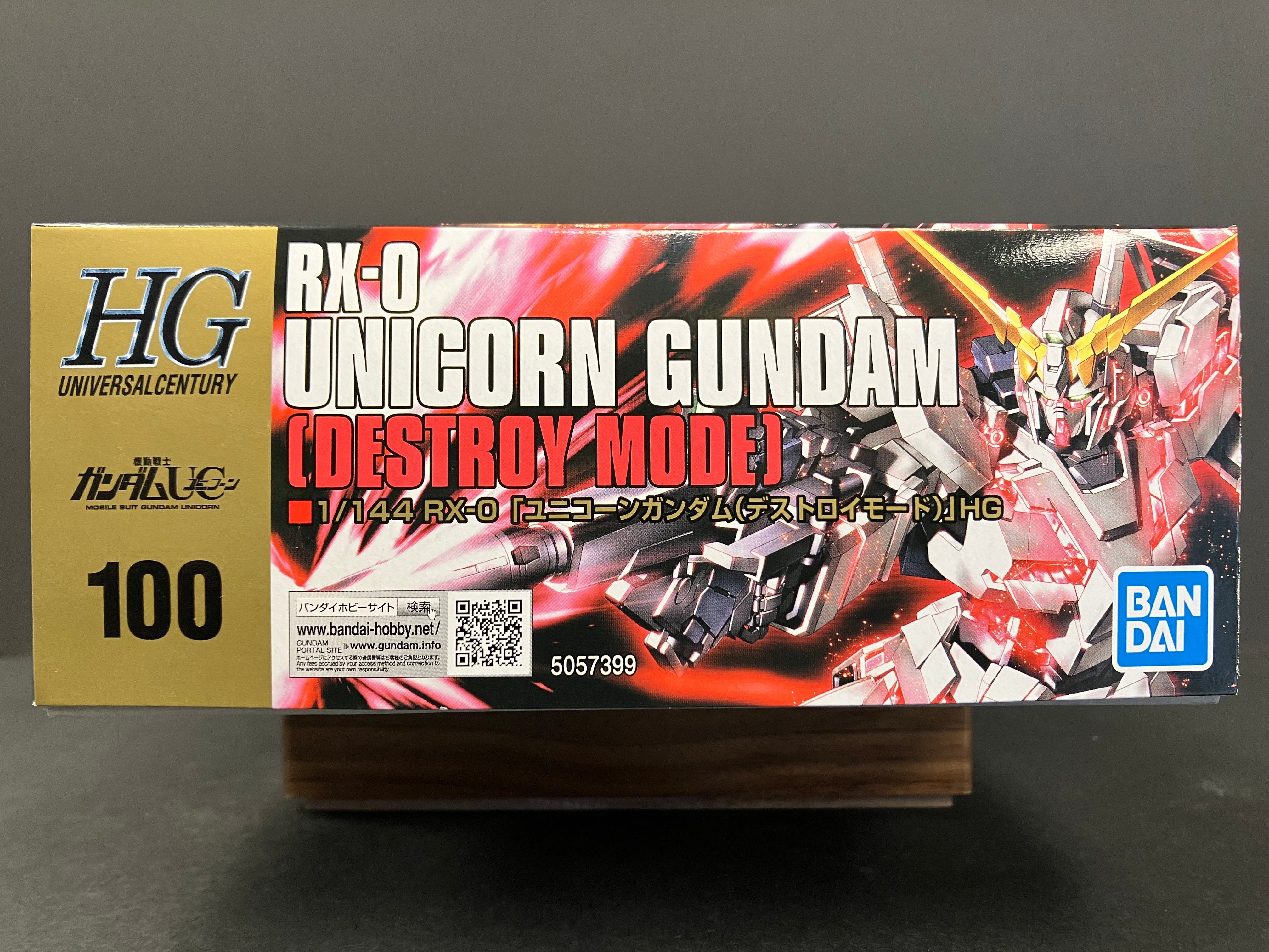 HGUC 1/144 No. 100 RX-0 Unicorn Gundam (Destroy Mode) Full Psycho-Frame Prototype Mobile Suit [獨角獸高達 (毀滅模式)]