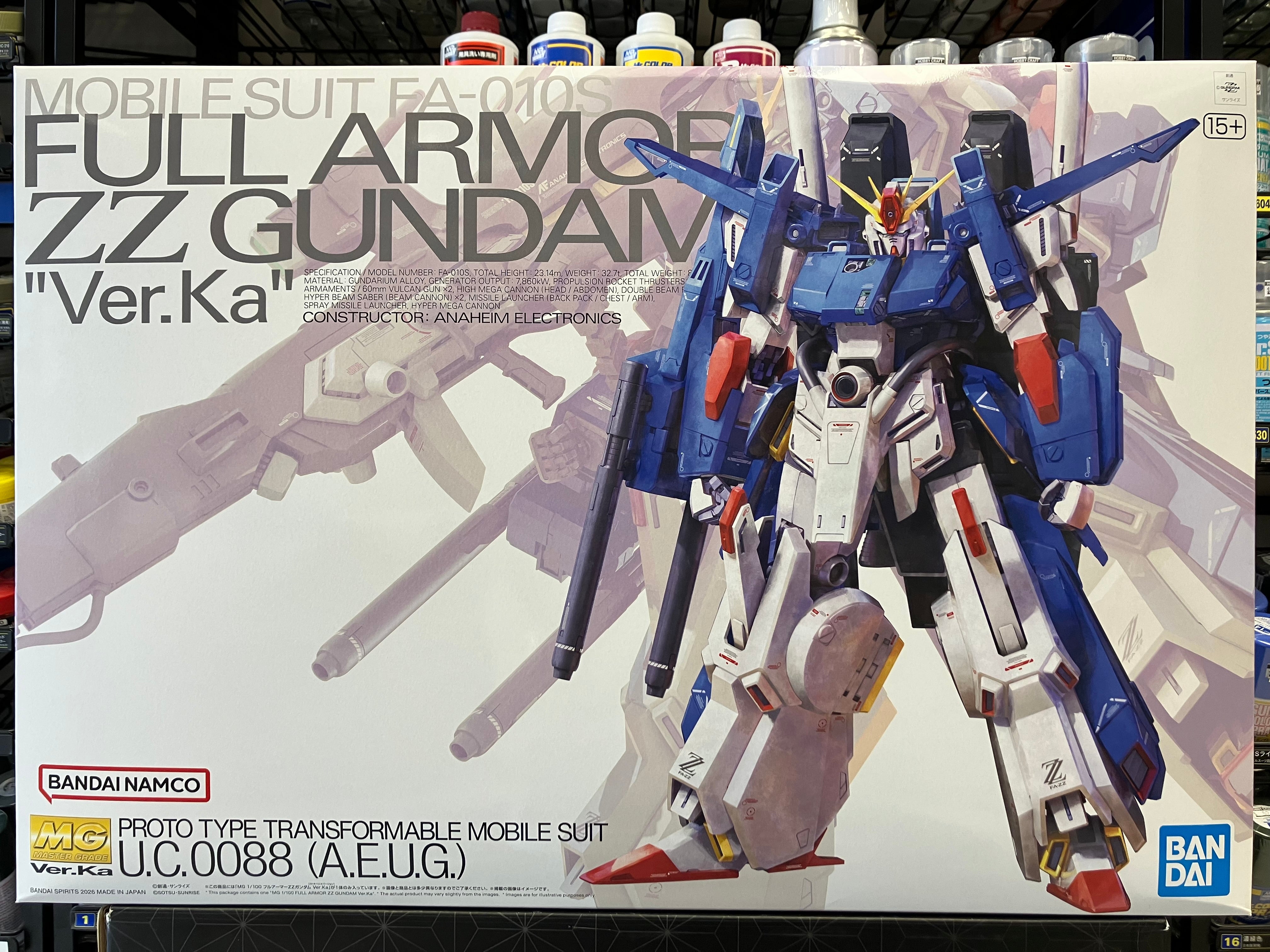 MG 1/100 Mobile Suit FA-010S Full Armor ZZ Gundam A.E.U.G. Proto Type Transformable Mobile Suit Version Ka [全裝甲 ZZ 高達 Ver. Ka]