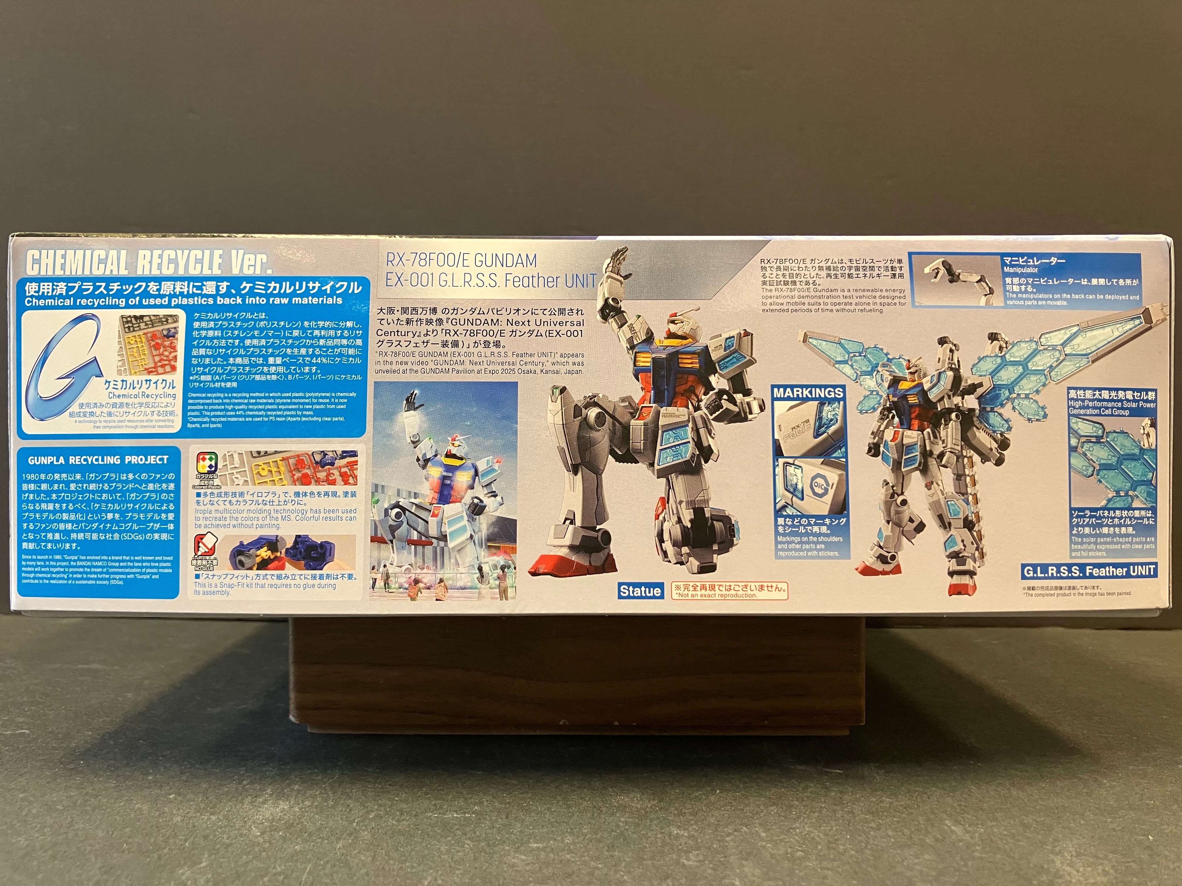 HGUC 1/144 RX-78F00/E Gundam (EX-001 G.L.R.S.S. Feather Unit) Chemical Recycle Ver. ~ Year 2025 Japan International Exposition Osaka-Kansai Expo Version - Gundam Next Future Pavilion [2025年日本國際博覽會 大阪-關西 Expo 版本]