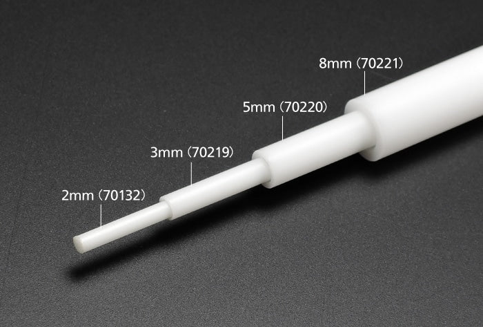 5 mm Pipe Plastic Beams 40 cm 5 pcs. [聚苯乙烯樹脂塑膠空心圓形棒/管 - 5 件裝] No. 70220