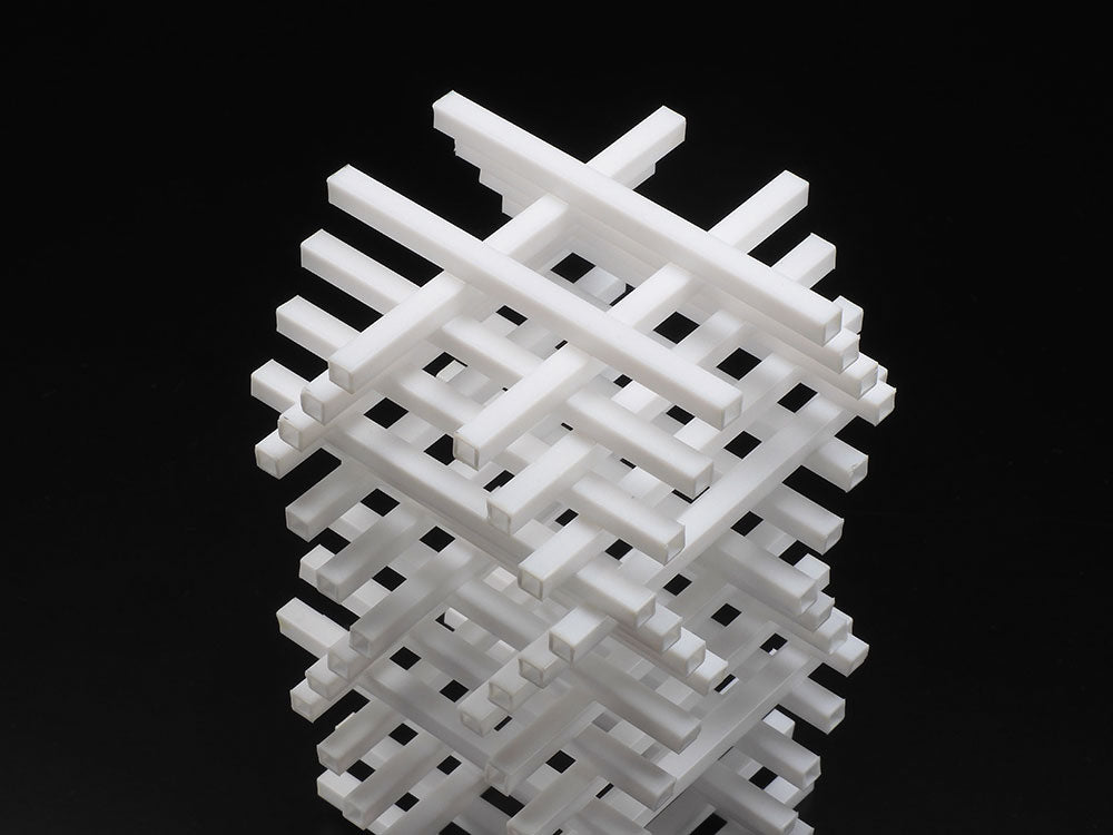 8 mm Square Tube Plastic Beams 40 cm 3 pcs. [聚苯乙烯樹脂塑膠空心方形棒/管 - 3 件裝] No. 70263