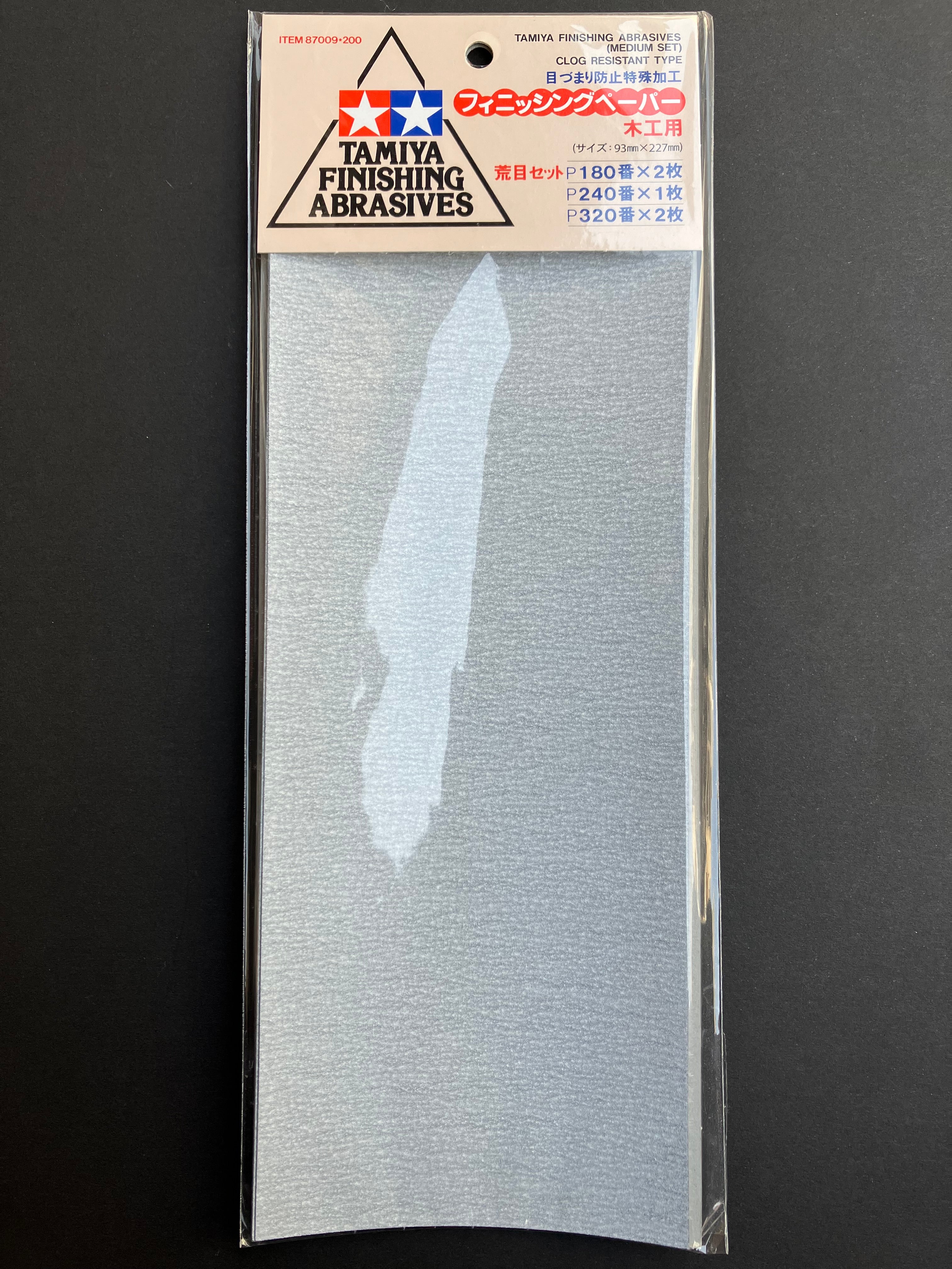 Finishing Abrasives (Medium Set - Clog Resistant Type) 5 pcs. [荒目乾濕砂紙套裝 - 防堵塞型·日本製造]