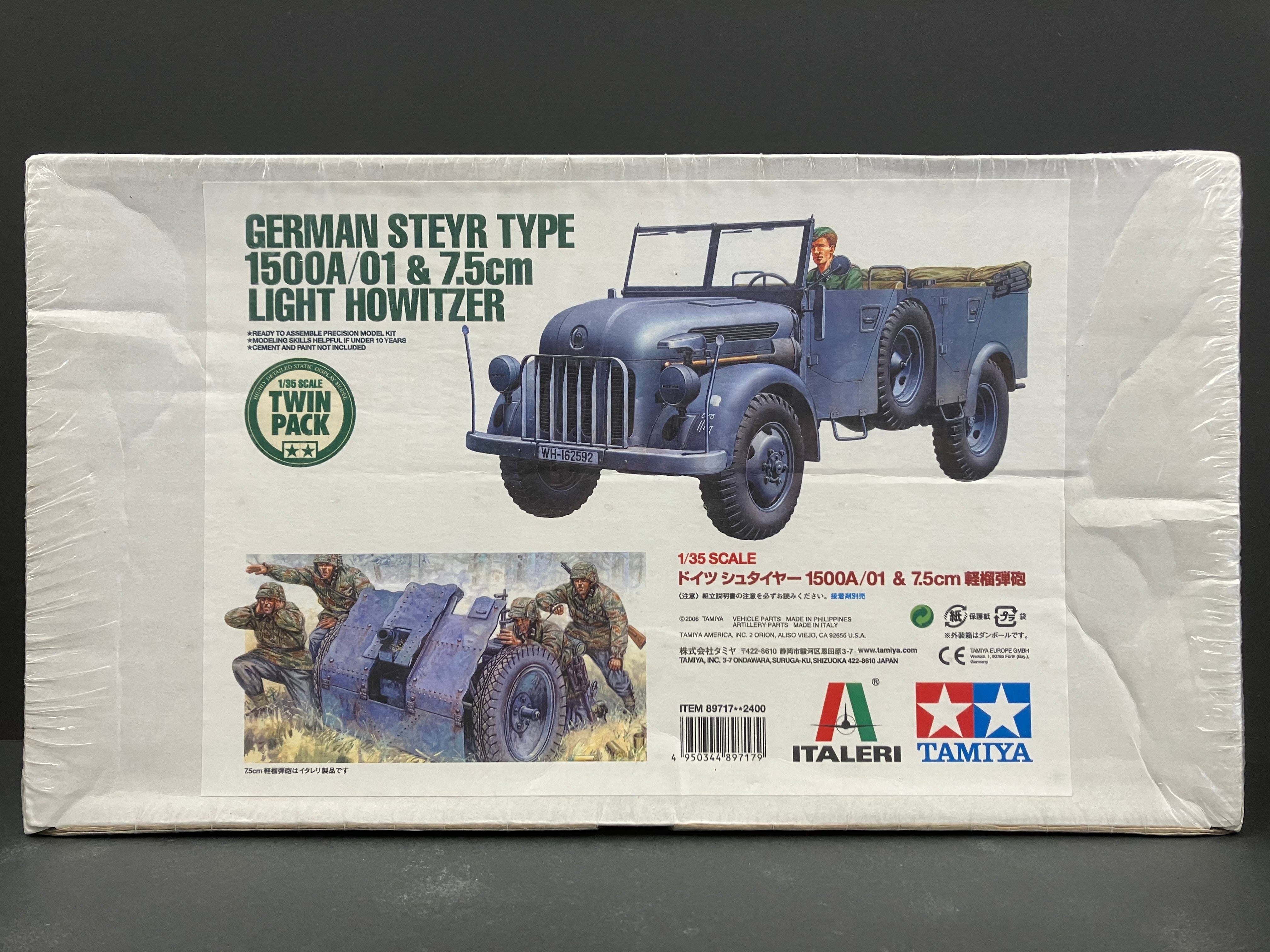 1/35 Scale Military Miniature Series: No. 89717 German Steyr Type 1500A/01 & 7.5 cm Light Howitzer (Tamiya Special Sale Item)