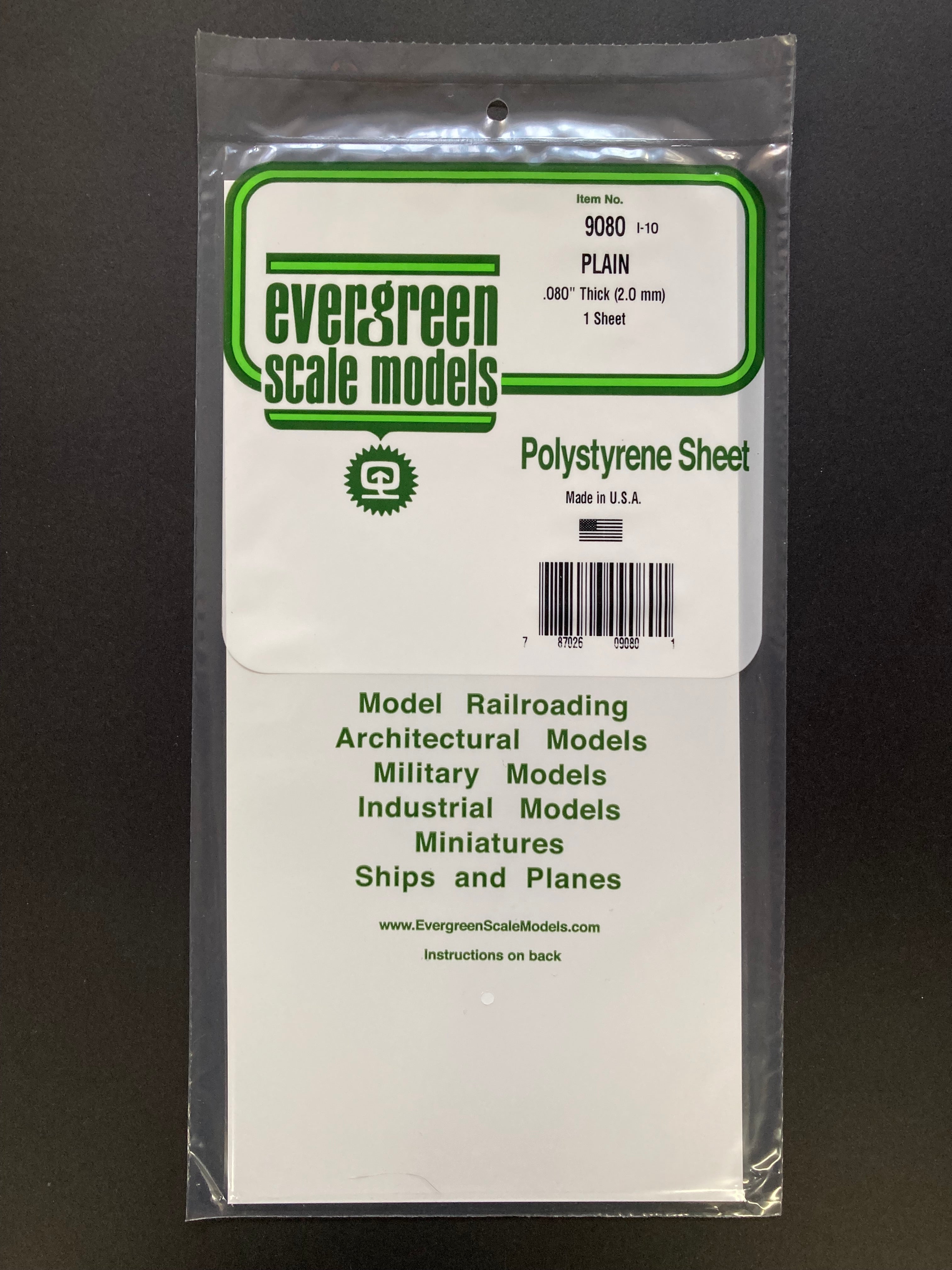 2.0 mm Plain Opaque White Polystyrene Sheet (1 Sheet) Item No: 9080