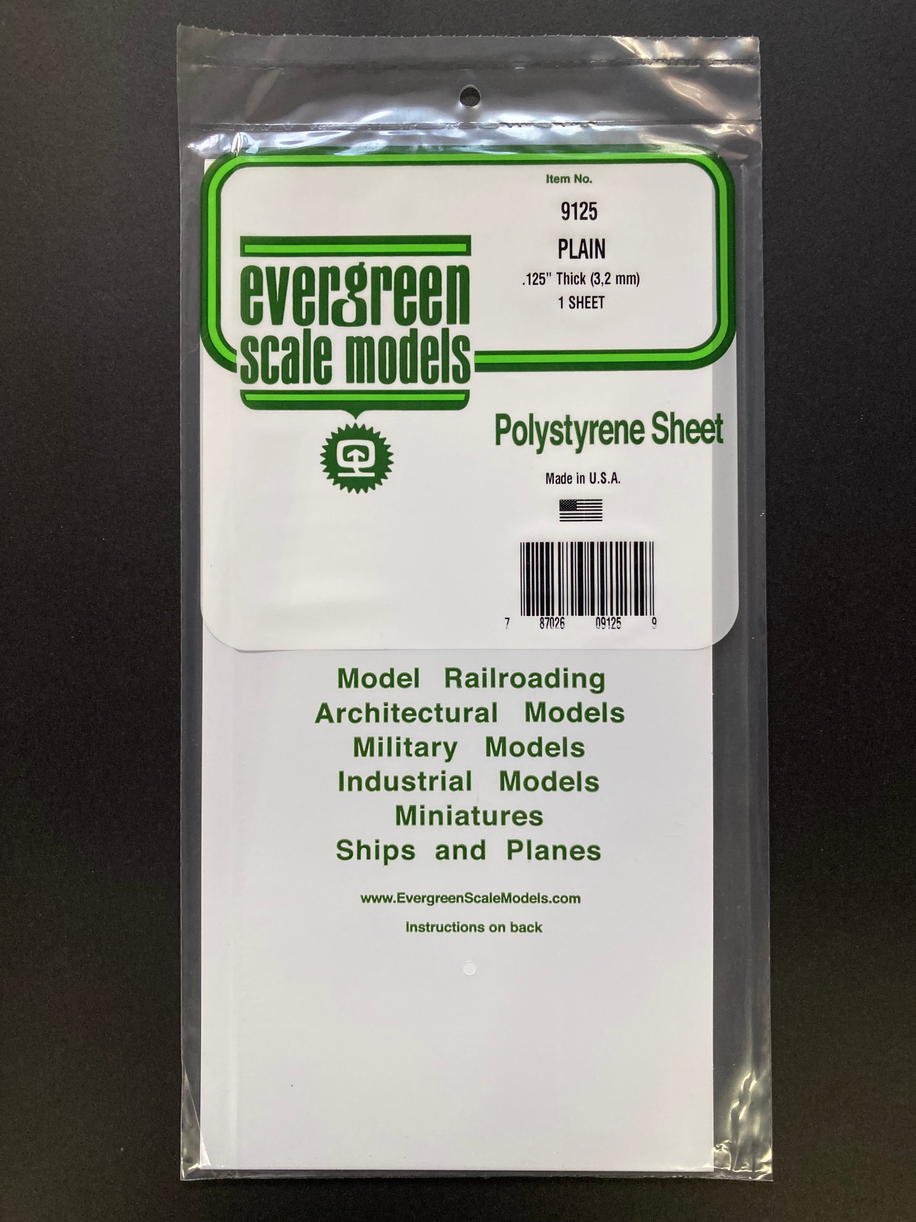 3.2 mm Plain Opaque White Polystyrene Sheet (1 Sheet) Item No: 9125