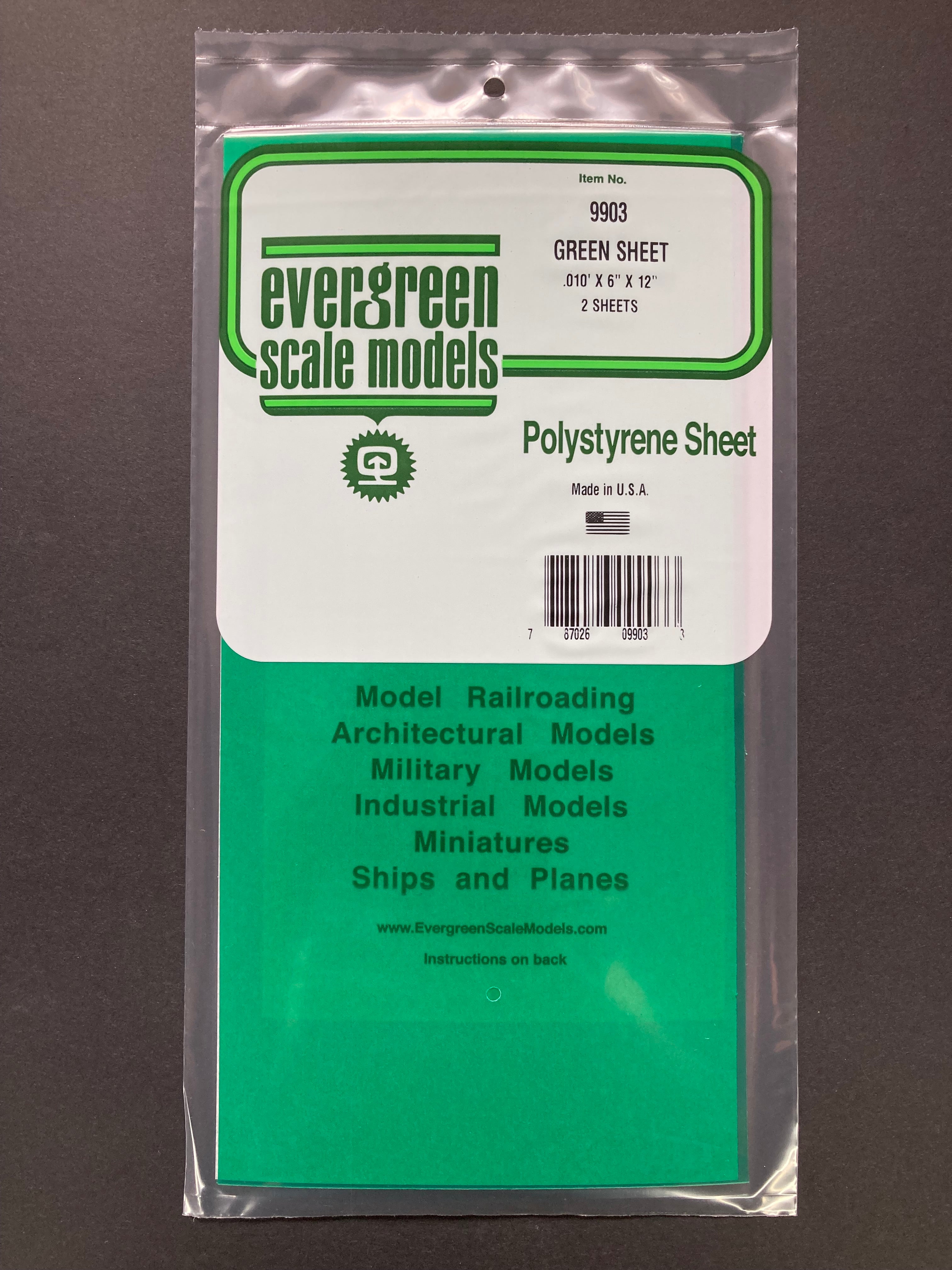 0.25 mm Green Transparent Colored Oriented Polystyrene Plain Sheet (2 Sheets) Item No: 9903