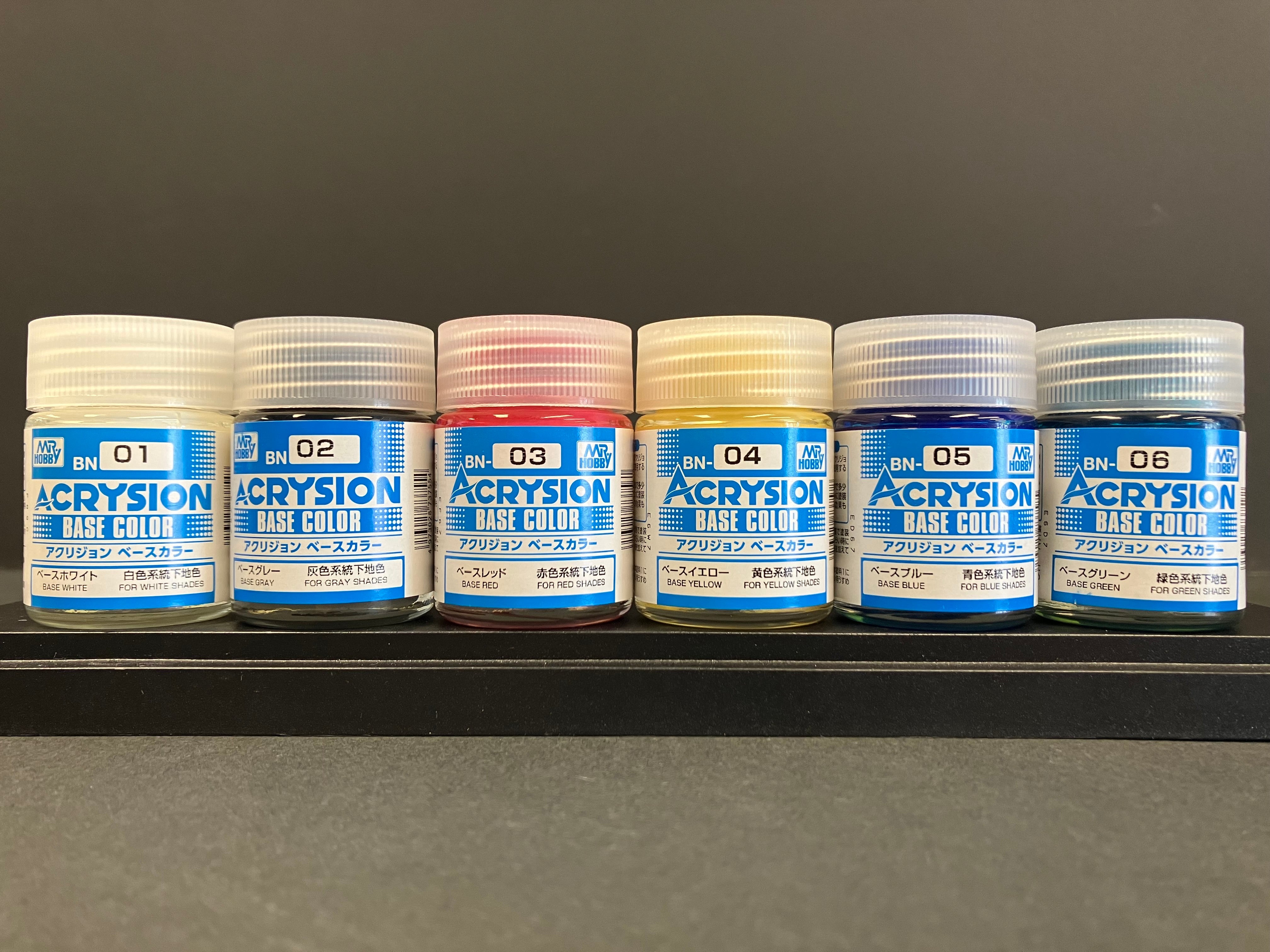 Acrysion Base Color BN01 - BN06 18 ml 新環保水性漆 ~ 專用底色