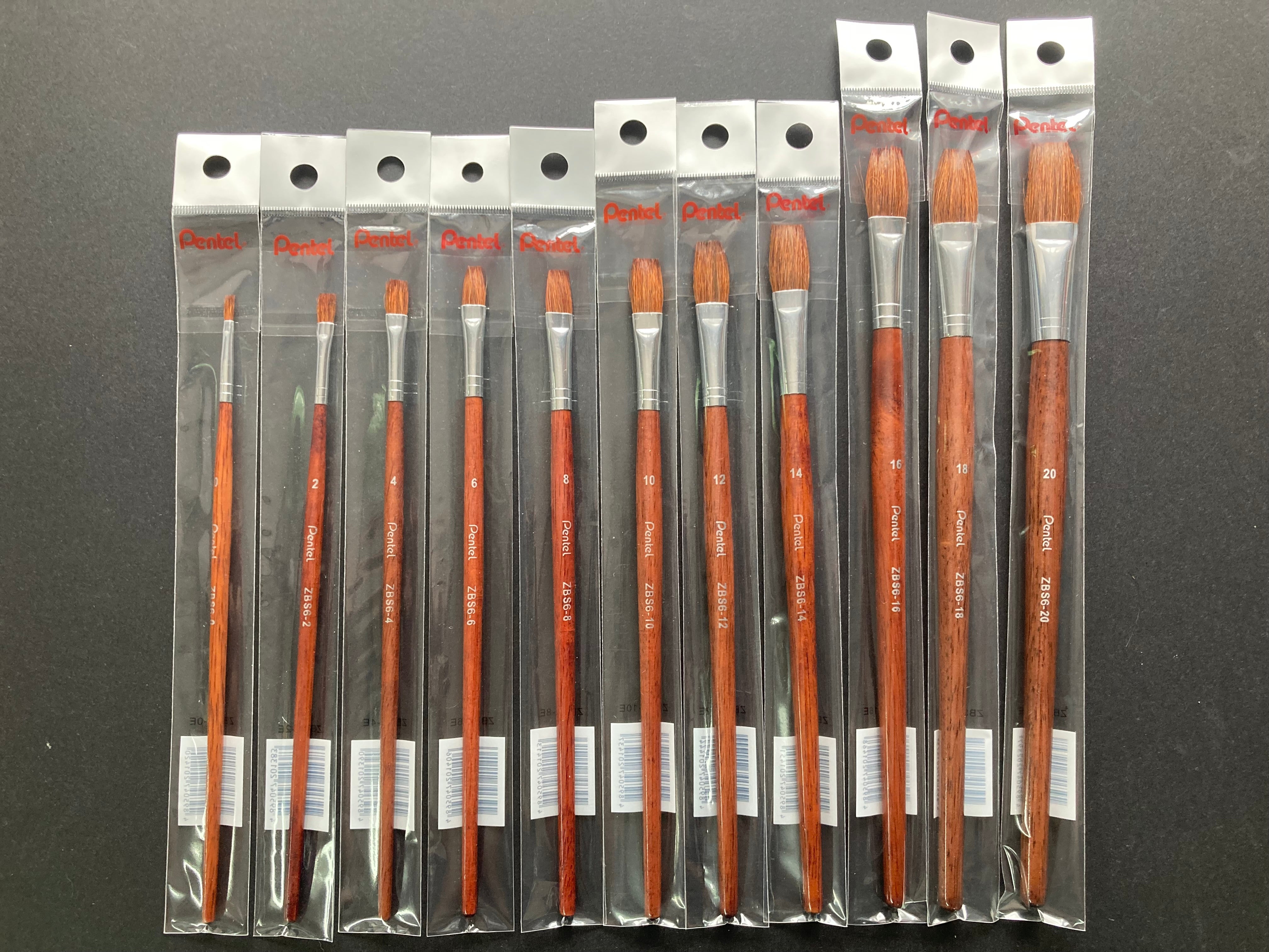 Goat Hair Flat Watercolour Paint Brush 山羊毛 毛筆 畫筆 (平頭) ZBS6