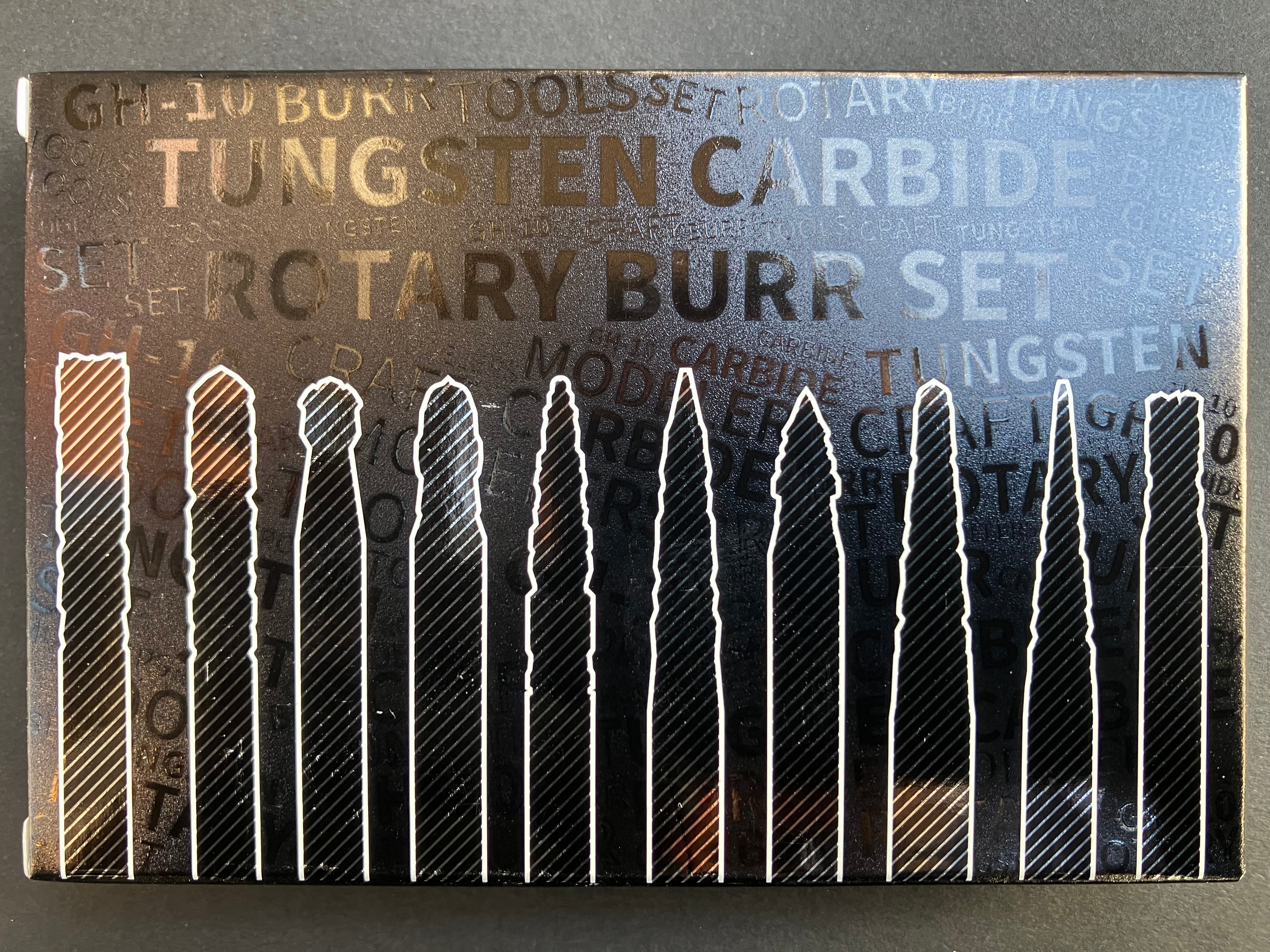 Tungsten Carbide Rotary Burr Set (10 pcs.) 鎢鋼打磨頭套裝 GH-10