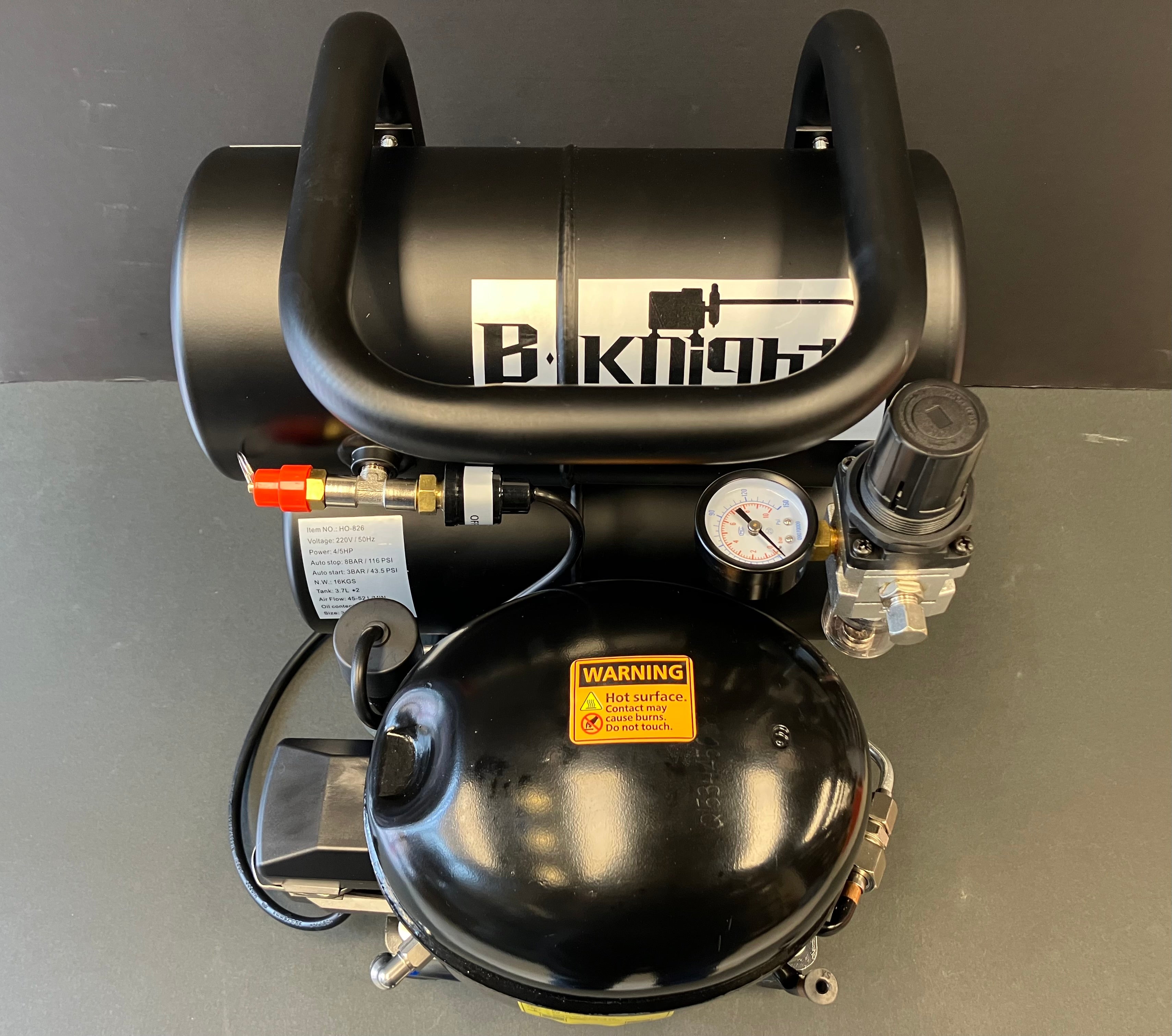 Super Silent Air Compressor ~ Black Knight Signature Black Version HO-826