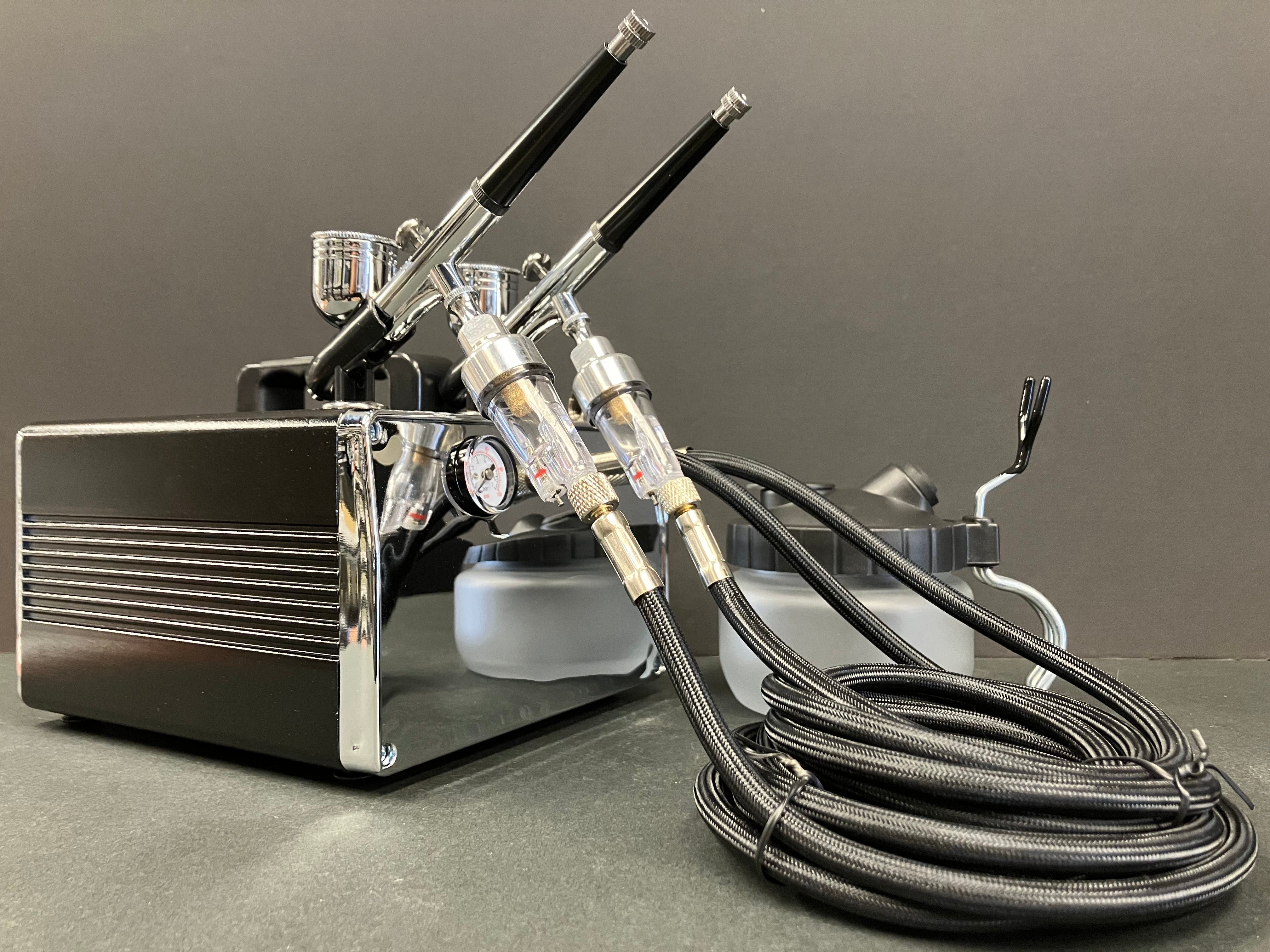 Portable Compressor with Dual Action Airbrush HS-317ACKF [Non Battery Operated]