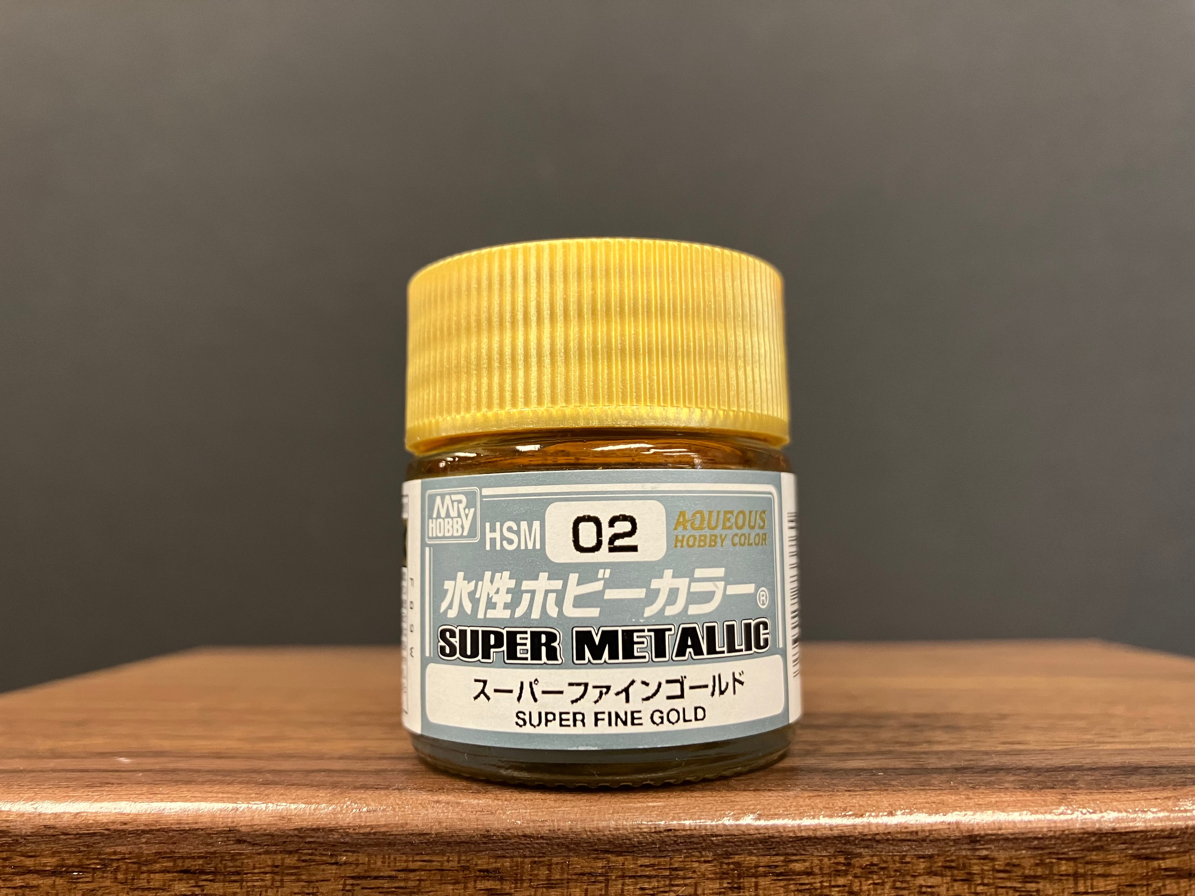 Aqueous Hobby Color: Super Metallic HSM 01 & HSM 02 水性超級金屬漆 ~ 超亮精細銀色 & 金色 (18 ml)