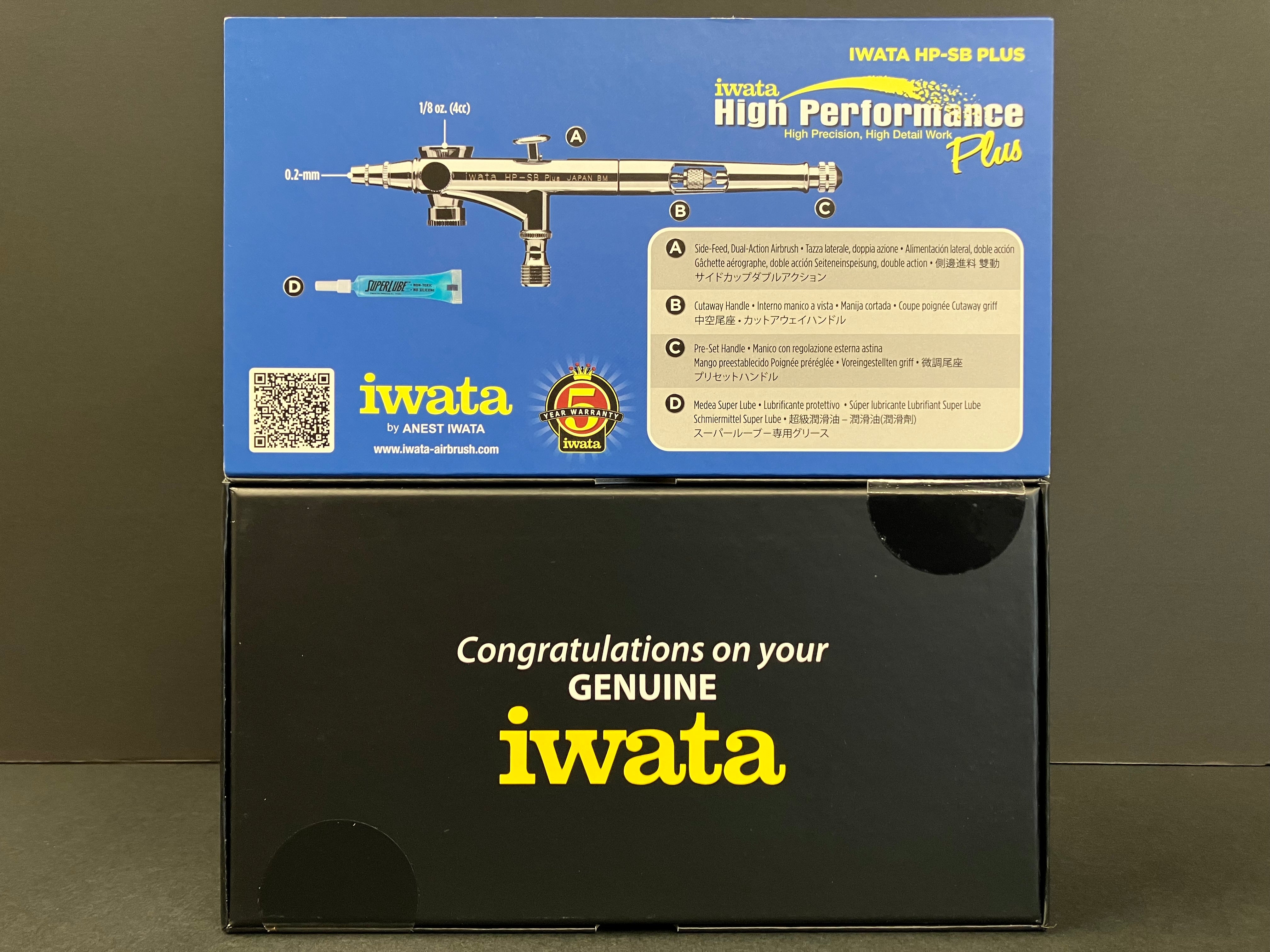 High Performance HP-SB Plus Side Feed 0.2 mm Dual Action Airbrush HP-SBP H 3001