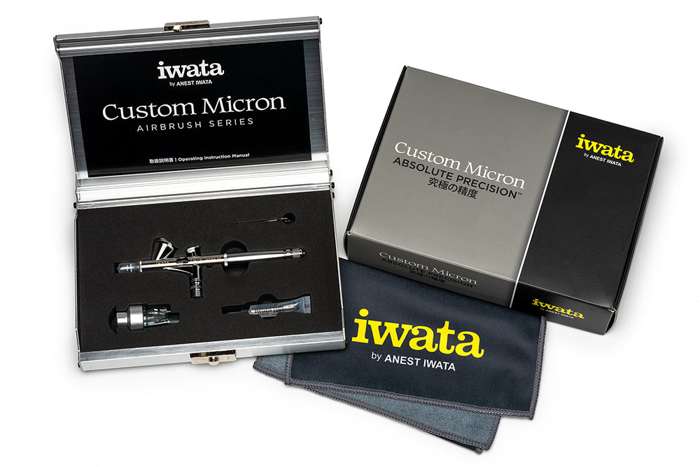 Custom Micron CM-B Gravity Feed 0.18 mm Dual Action Airbrush CM-B2 ICM 2002 [新包裝]