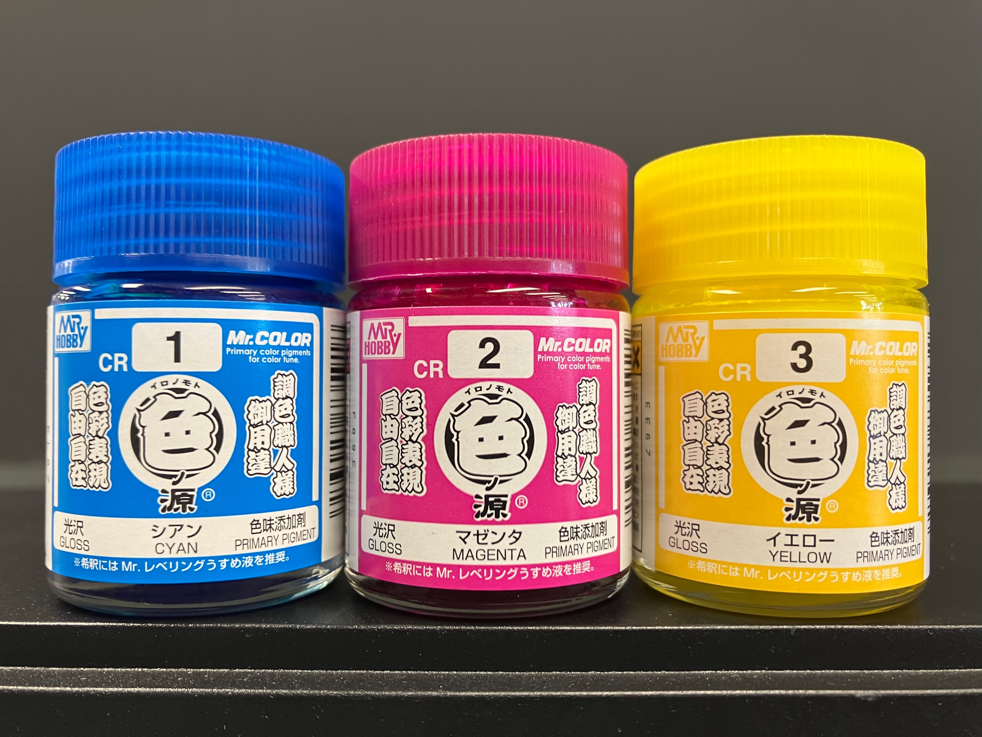 Mr. Color Primary Color Pigments CR1 - CR3 油性硝基漆 ~ 色源 (18 ml)