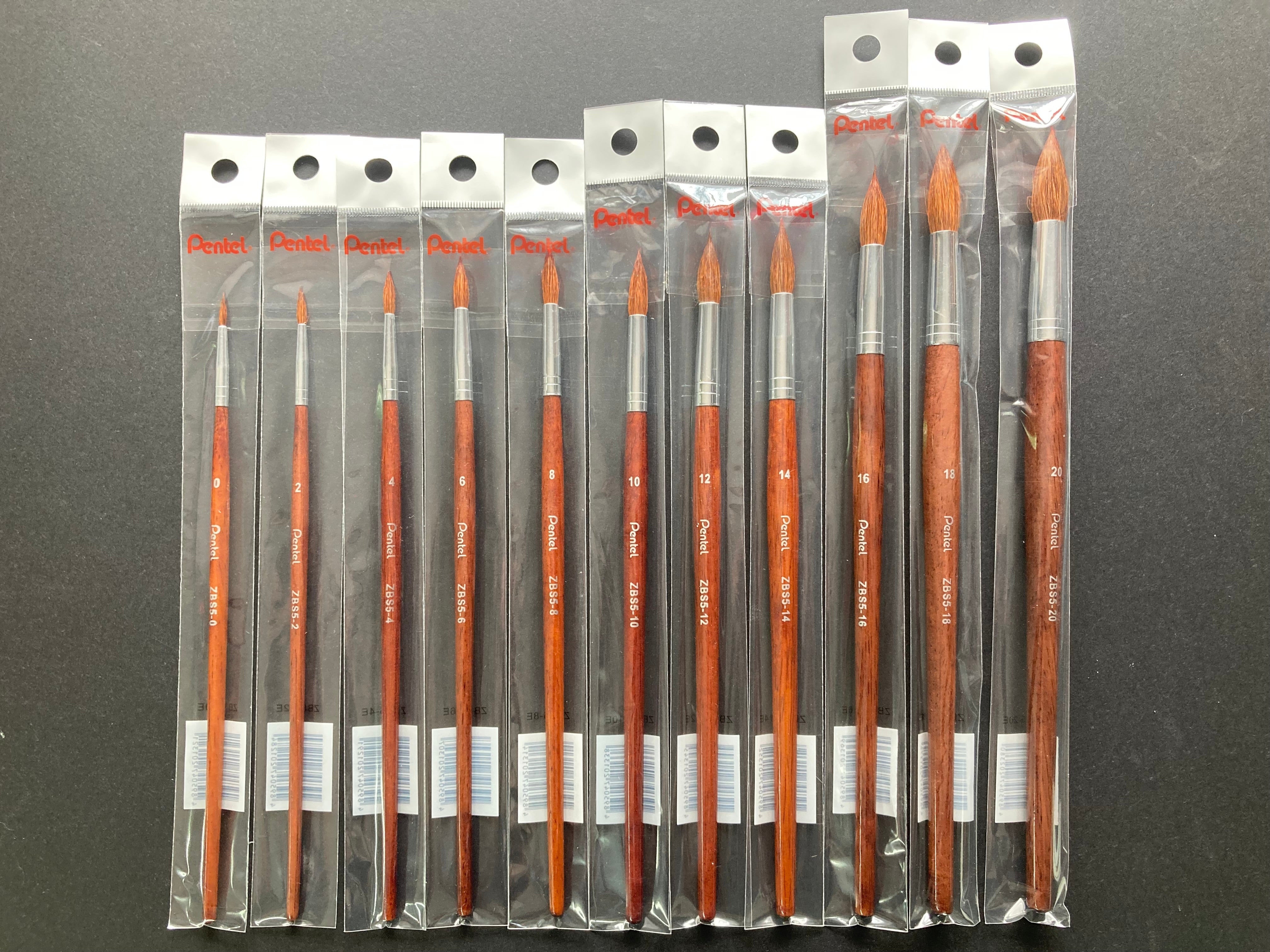 Goat Hair Round Pointed Tip Watercolour Paint Brush 山羊毛 毛筆 畫筆 (圓頭) ZBS5